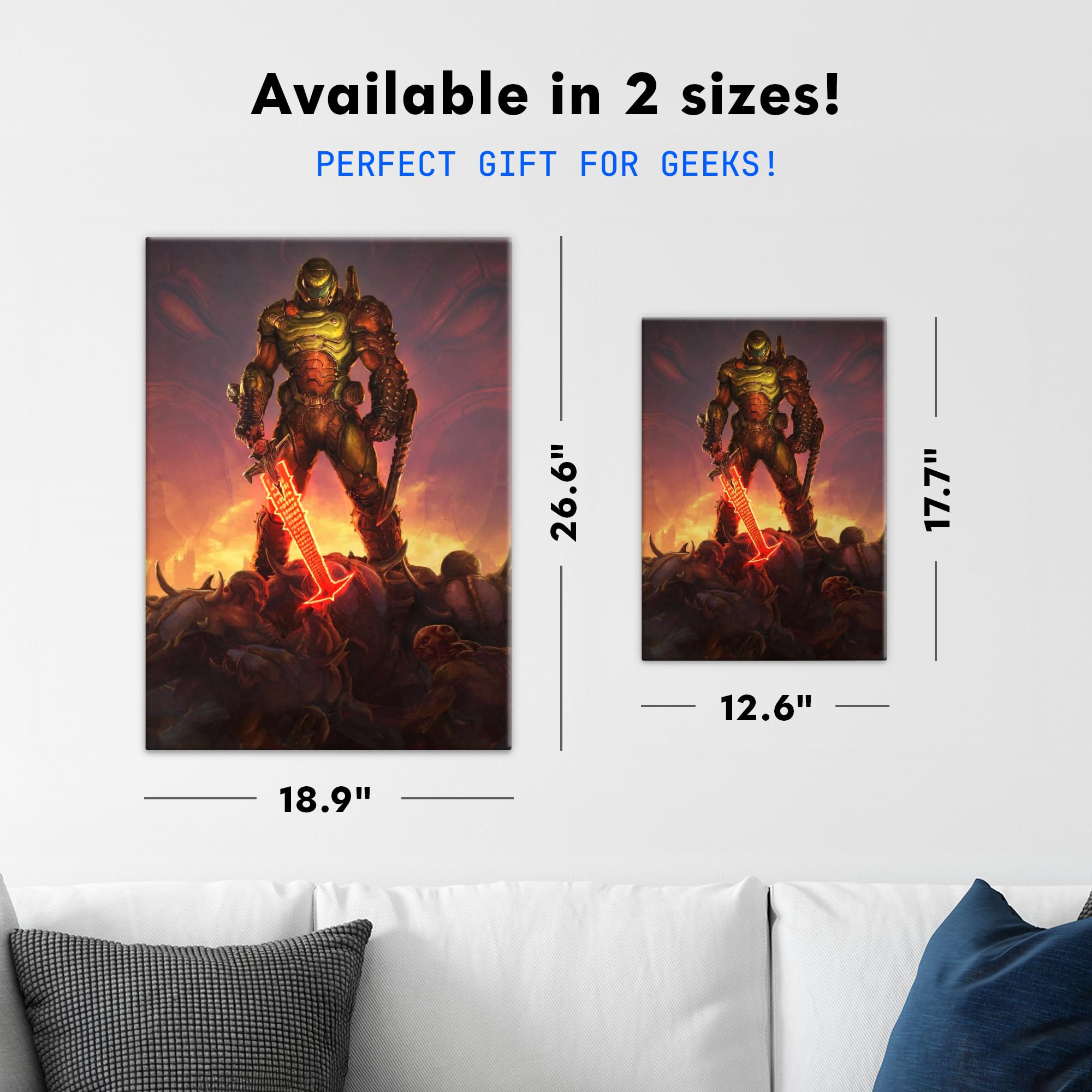 Displate - Poster In Metallo - Montato a Magnete - DOOM - The DOOM Slayer