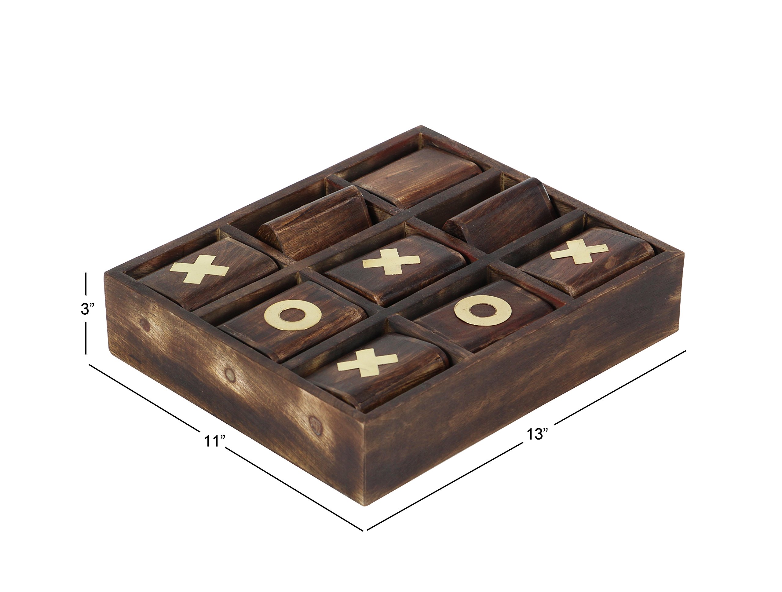 Deco 79 28555 Tic Tac Toe braun