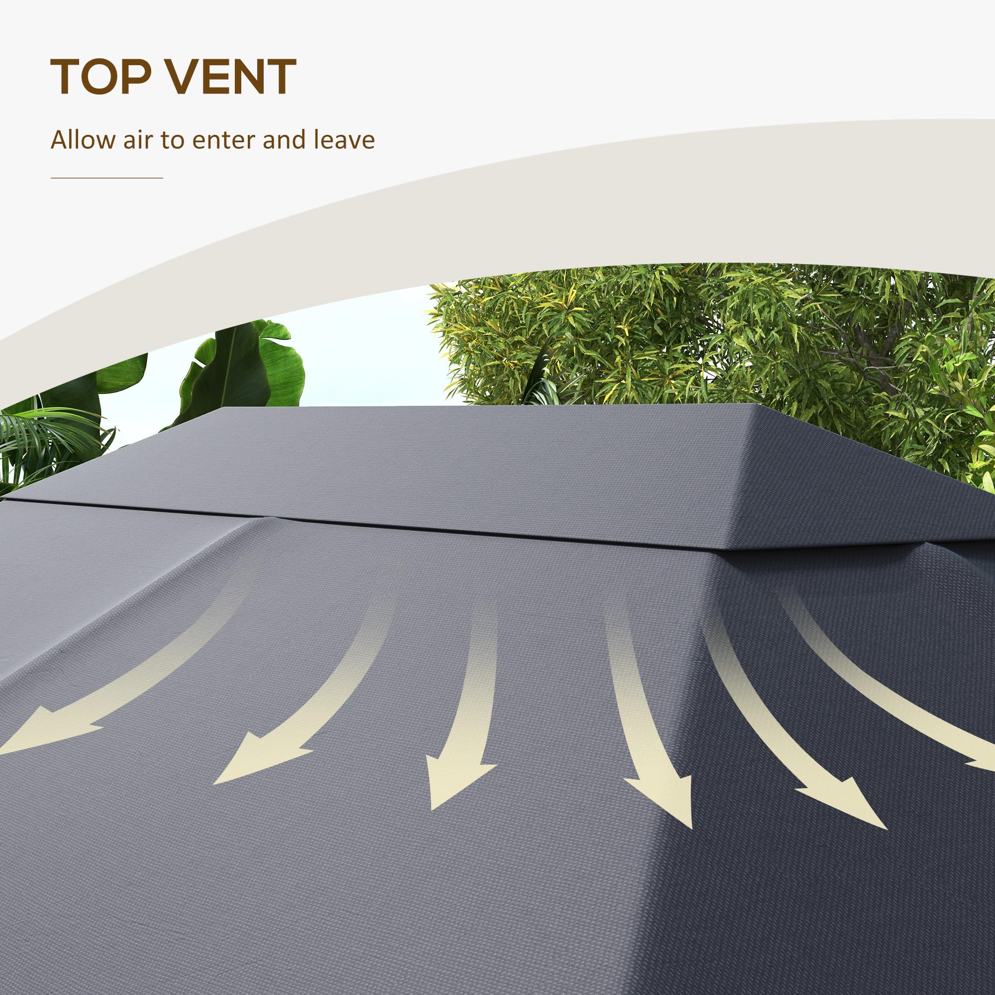 Copertura di ricambio per pergola, 2,2 x 8 m, impermeabile, protezione dai raggi UV, per esterni, piscina, terrazza, serra, resistente alle intemperie, con occhielli e corda inclusa (cachi