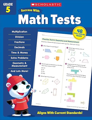 Scholastic Success with Math Tests Workbook Grade 5