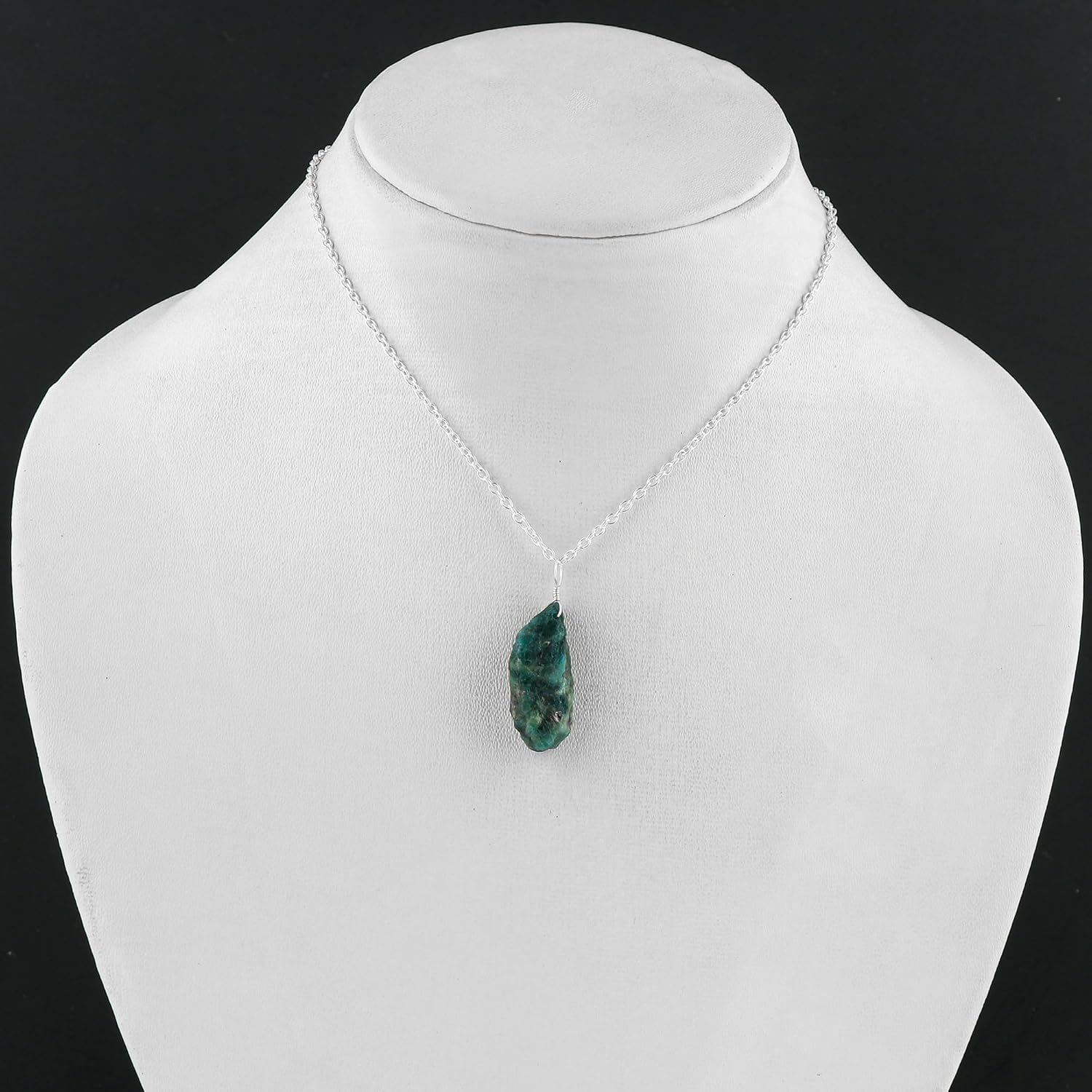 Natural Raw Gemstones Dainty Pendant, Assorted Rough Stones Necklace, Handmade Boho Hypoallergenic Jewelry for Women, Healing Crystals, Silver Adjustable Chain-16+2inch - Image 5