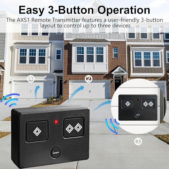 for Ghost Controls 3-Button Remote Transmitter Replacement for Automatic Gate Openers Systems, Model AXS1/AXP1 2 Pack