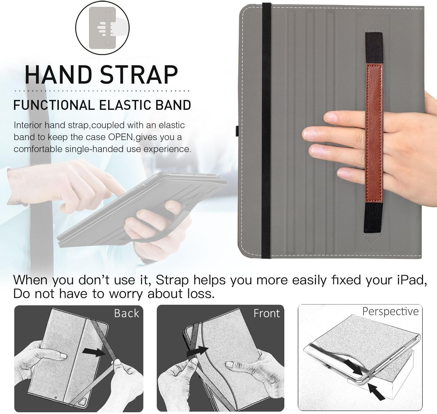 for iPad Pro 12.9 Inch Case 2017/2015 (Old Model,1st & 2nd Generation), Premium PU Leather Business Folio Cover with Auto Wake/Sleep, Document Card Slot, Multiple Viewing Angles,Brown - Image 7