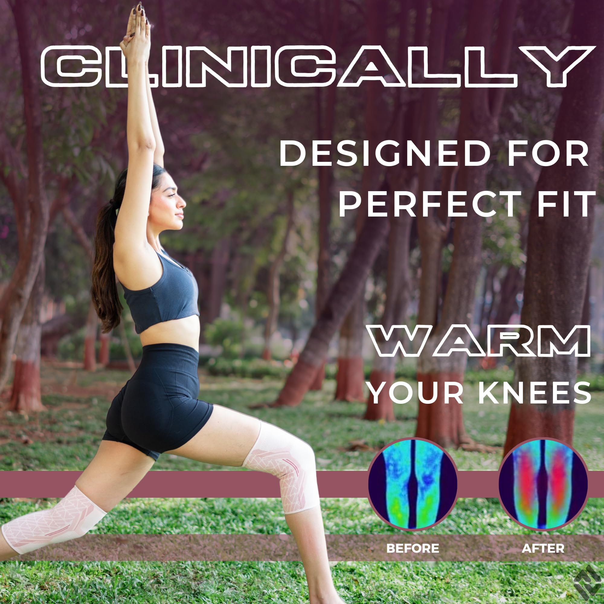DR. FITZY (1 PAIR Anti-slip and breathable sports knee caps for women gym, patella knee support for woman running and squats, high compression ortho knee cap for woman(2pcs knee pads for women) - Image 4 thumbnail