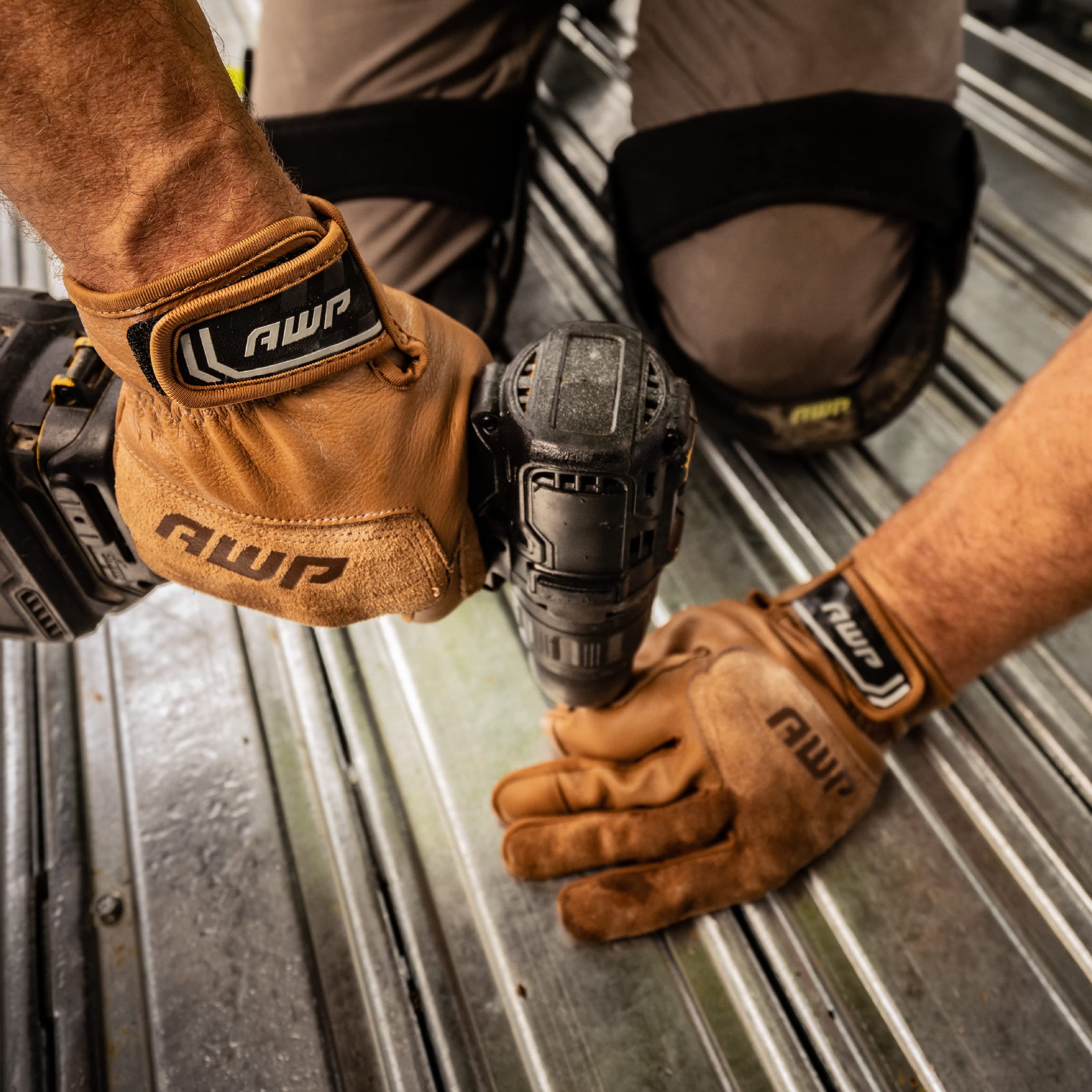 AWP Rindleder Arbeitshandschuhe Braun Herren Groß Leder Hochleistungs-Arbeitshandschuhe 1 Paar 44107-23