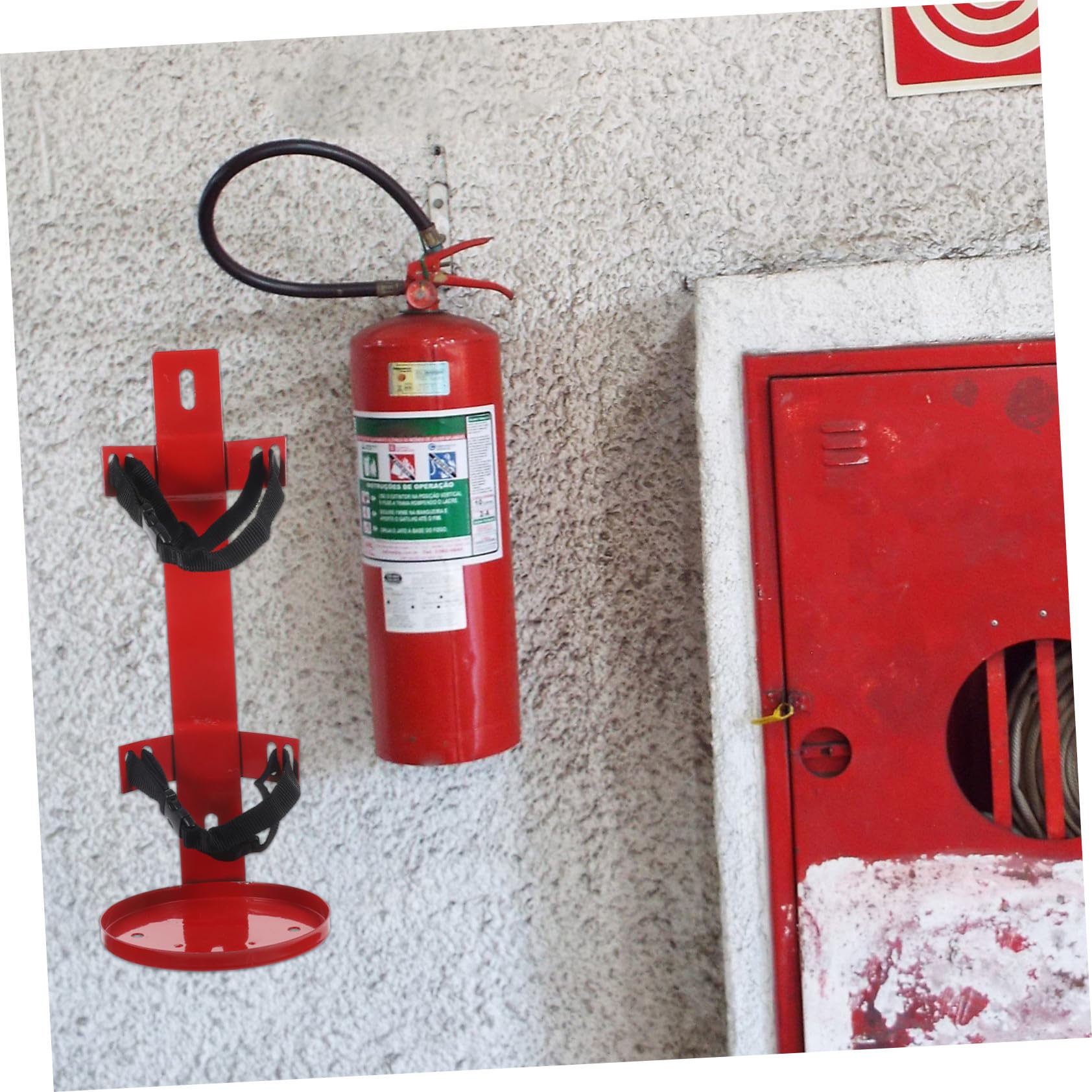 SHINEOFI Soporte Resistente para Extintores de Incendios Montaje Seguro para Vehículos de Pasajeros y Autobuses Instalación Rápida y Fiable Soporte con Correa para Fijación Estable Mejora