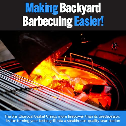 Miniatura 5 de Slow 'N Sear Cesta de carbón de acero inoxidable para parrillas de carbón de 18" de SnS Grills