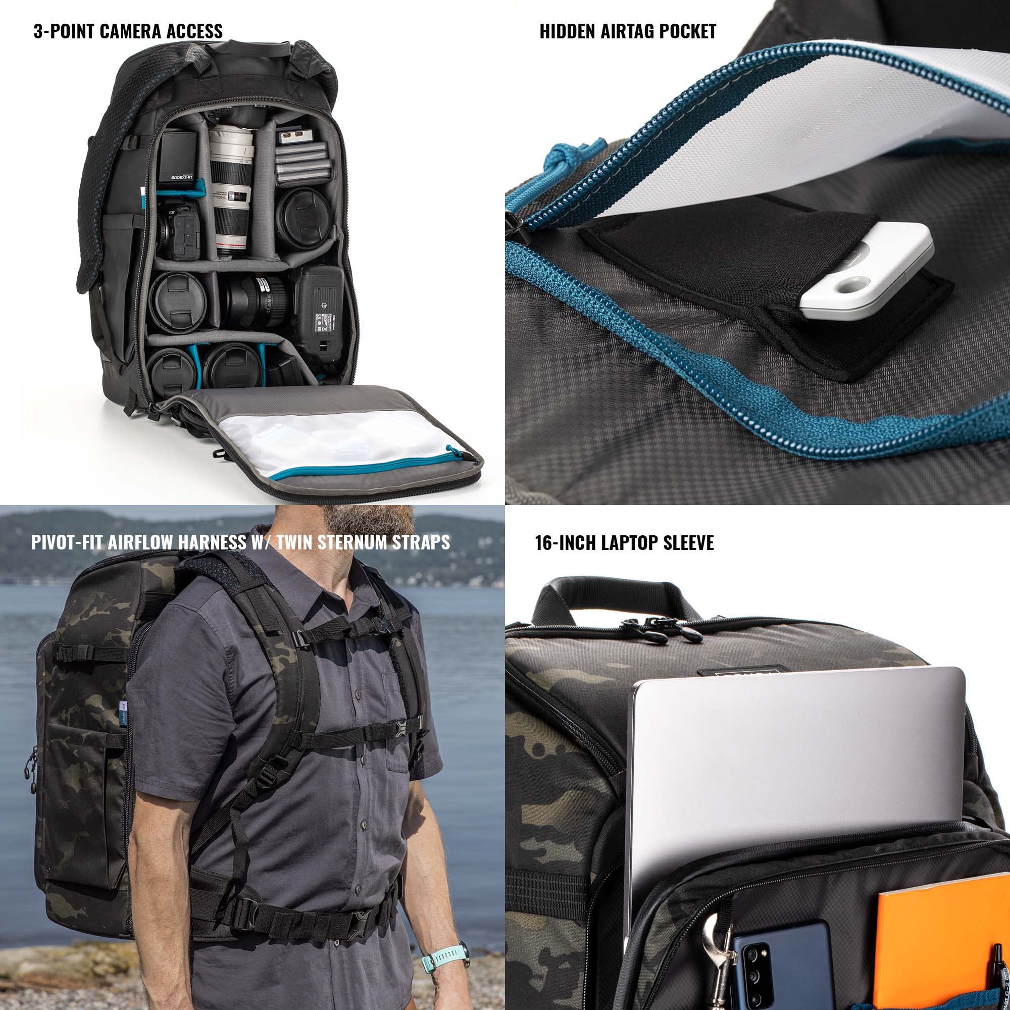 Tenba Axis v2 32L Camera Backpack for DSLR and Mirrorless Cameras and Lenses Plus a 17-inch Laptop – Multicam Black (637-759) : Electronics