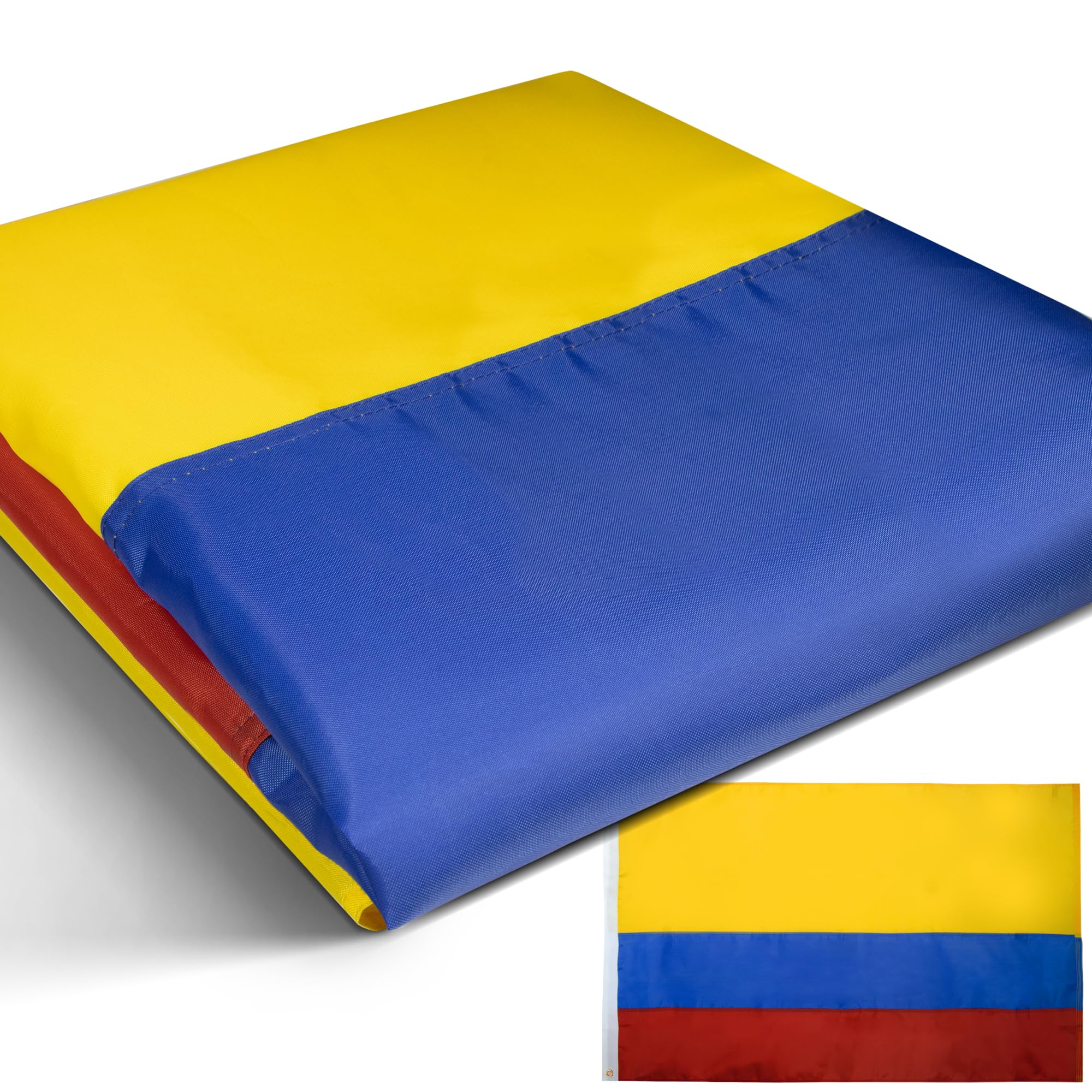 Drapeau national colombien 4 rangées de coutures et bandes cousues Anley