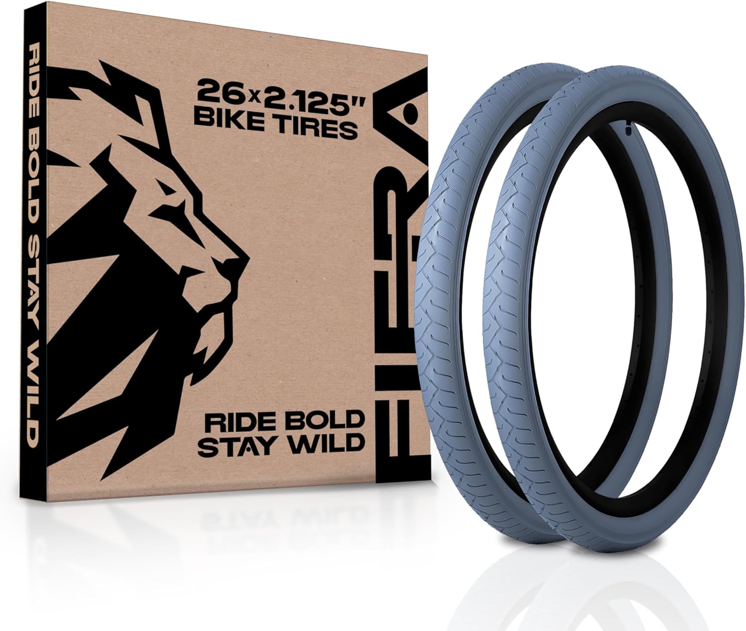 26"x2.125" Bike Tires +Lever - Fits Beach Cruiser, E-Bike & Mountain Bikes, MTB, Non-Foldable, Puncture Resistant