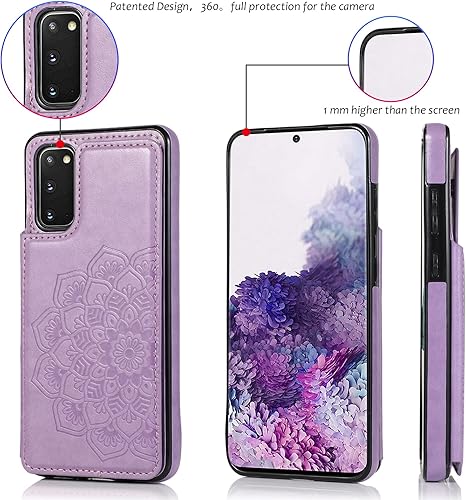 Miniatura 8 de Asuwish Funda compatible con Samsung Galaxy S20 Plus Glaxay S20+ 5G y protector de pantalla de vidrio templado con ranura para tarjetero, función