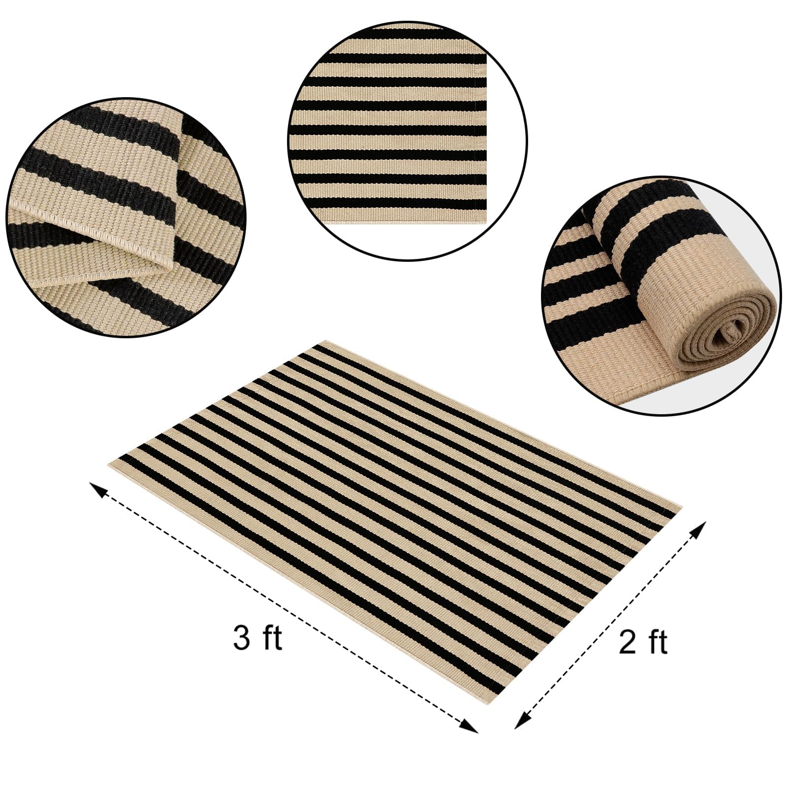 Felpudo Generic de 61 x 89 cm para Puerta Principal, de algodón Tejido a