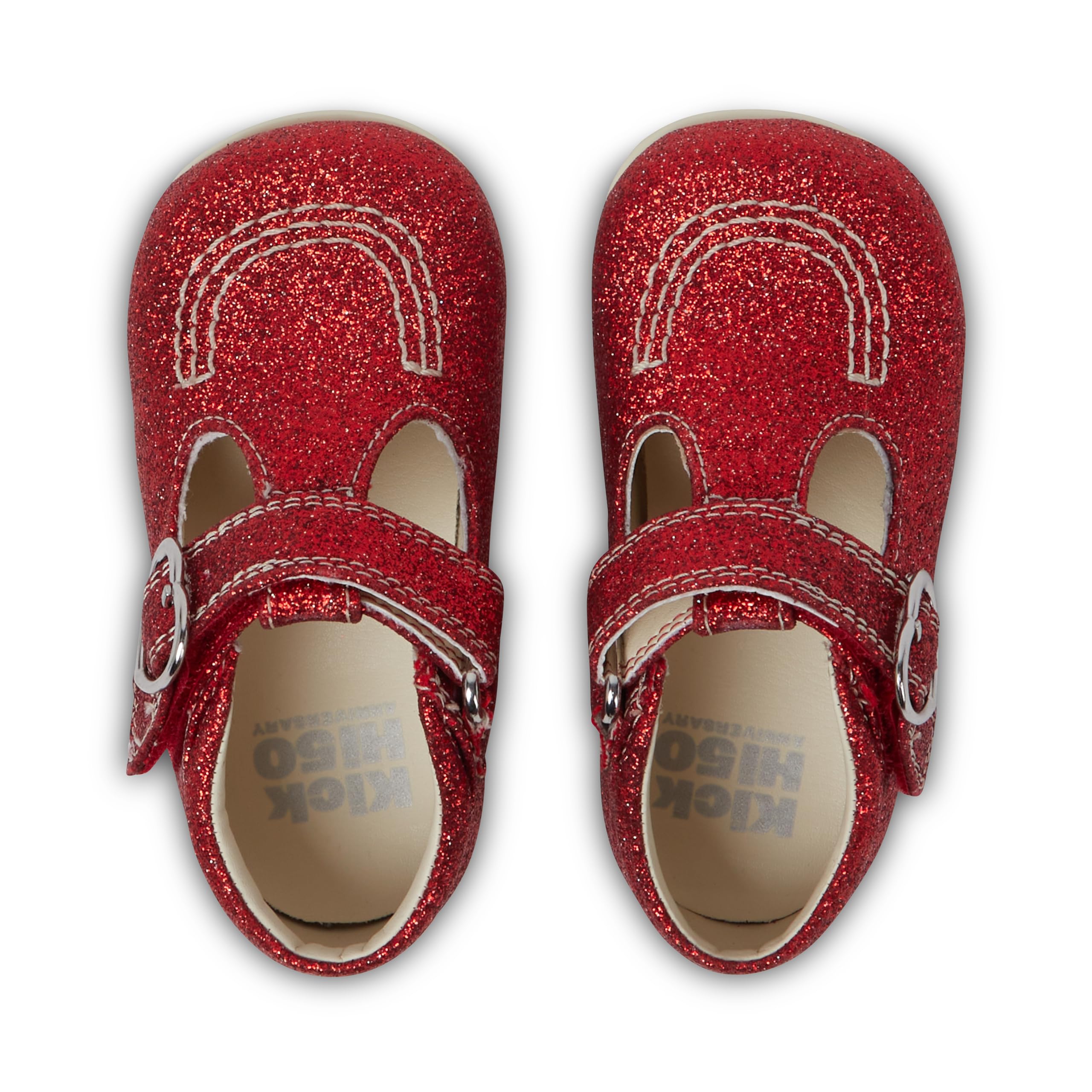 Kickers Unisex Kinder Kick T Bar Baby Glitter Leather Schuhe