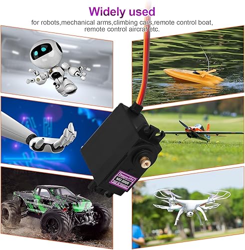 Miniatura 5 de Paquete de 6 MG996R 1.94 oz Metal Gear Torque Digital Servo Motor para Futaba JR RC Helicóptero Coche Barco Robot