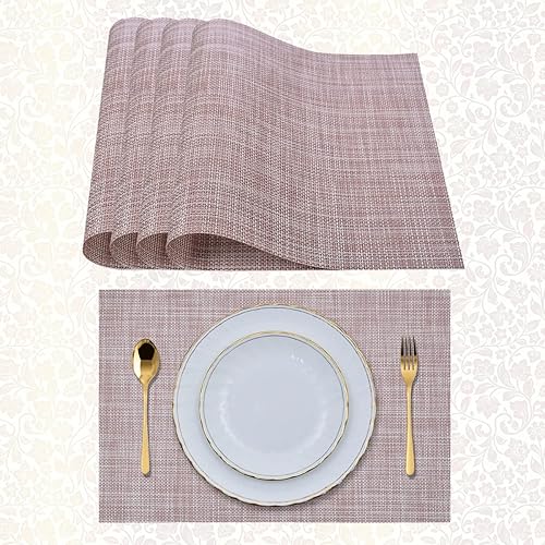 Miniatura 10 de Placemats Set of 4 for Dining Coffee Table Scratch Heat Stain Resistant Anti Skid Kitchen Decor Washable Wipeable Indoor Outdoor Durable Tablemats