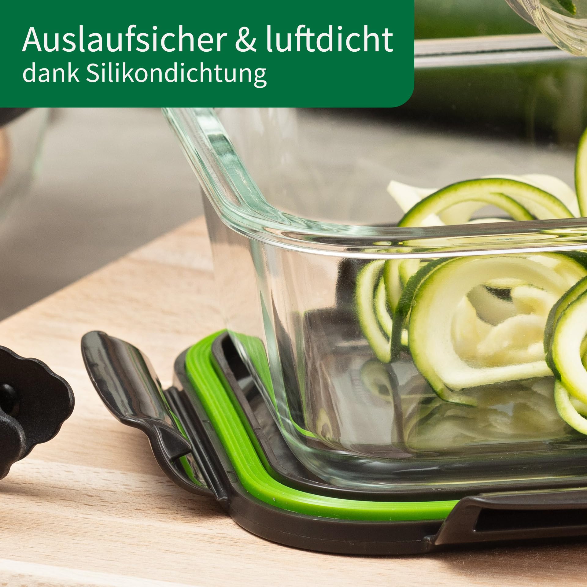FACKELMANN Chefkoch 8er Set Vorratsdosen – Ideal für Mealprep – 1050ml Borosit-Glas mit Kunststoffdeckel – Mikrowellen- & ofengeeignet – Auslaufsicher und luftdicht