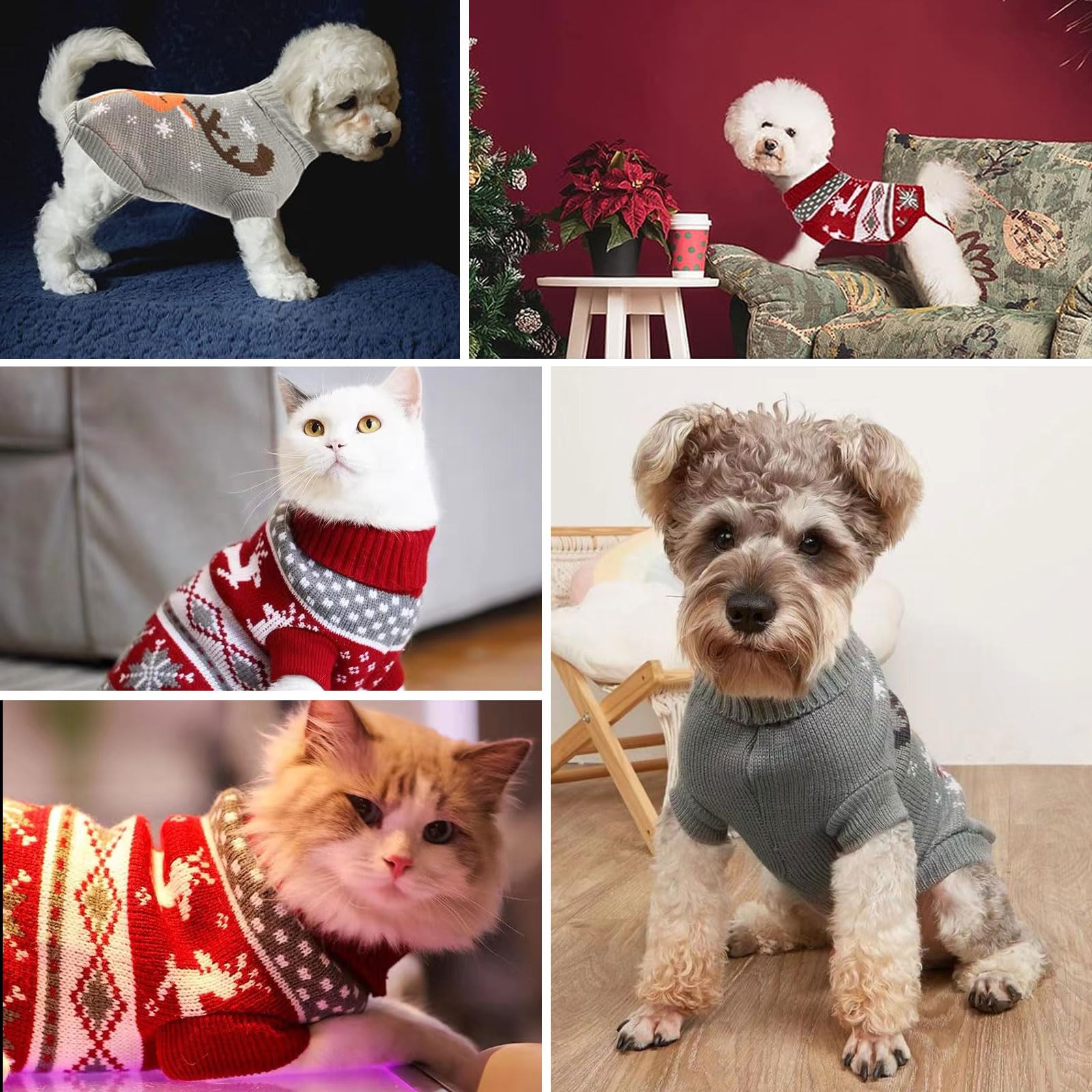 Weihnachtspullover Für Hunde – Rot-schwarz Kariert, Wärmend, Größe L