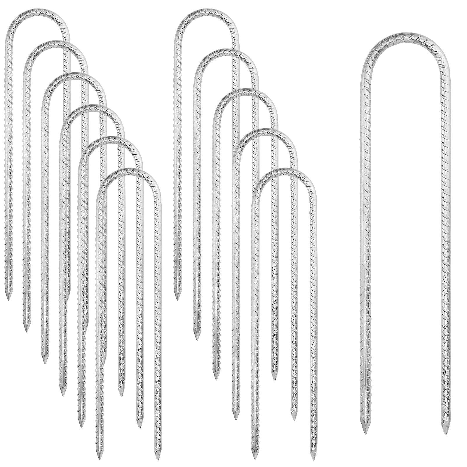 Lot De 12 Piquets De Tente ZEONHAK 30cm - Galvanisés Pour Camping Et Jardin