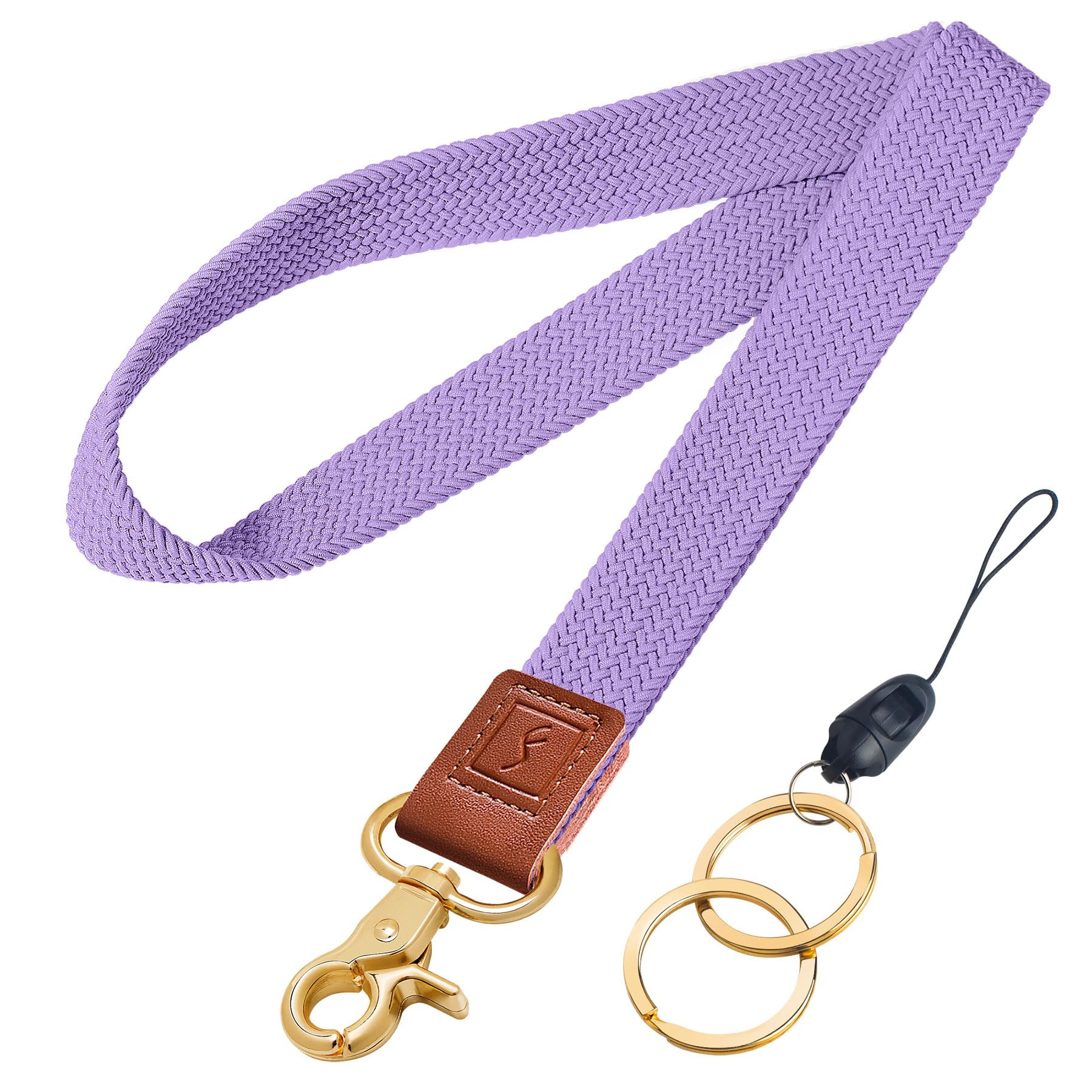 Fishent Stretchy Neck Lanyard, Cute Keychain Lanyard for Women Men Teacher, Long Lanyard for ID Badge Holder, Badge Lanyards for Keys Wallet Phone (