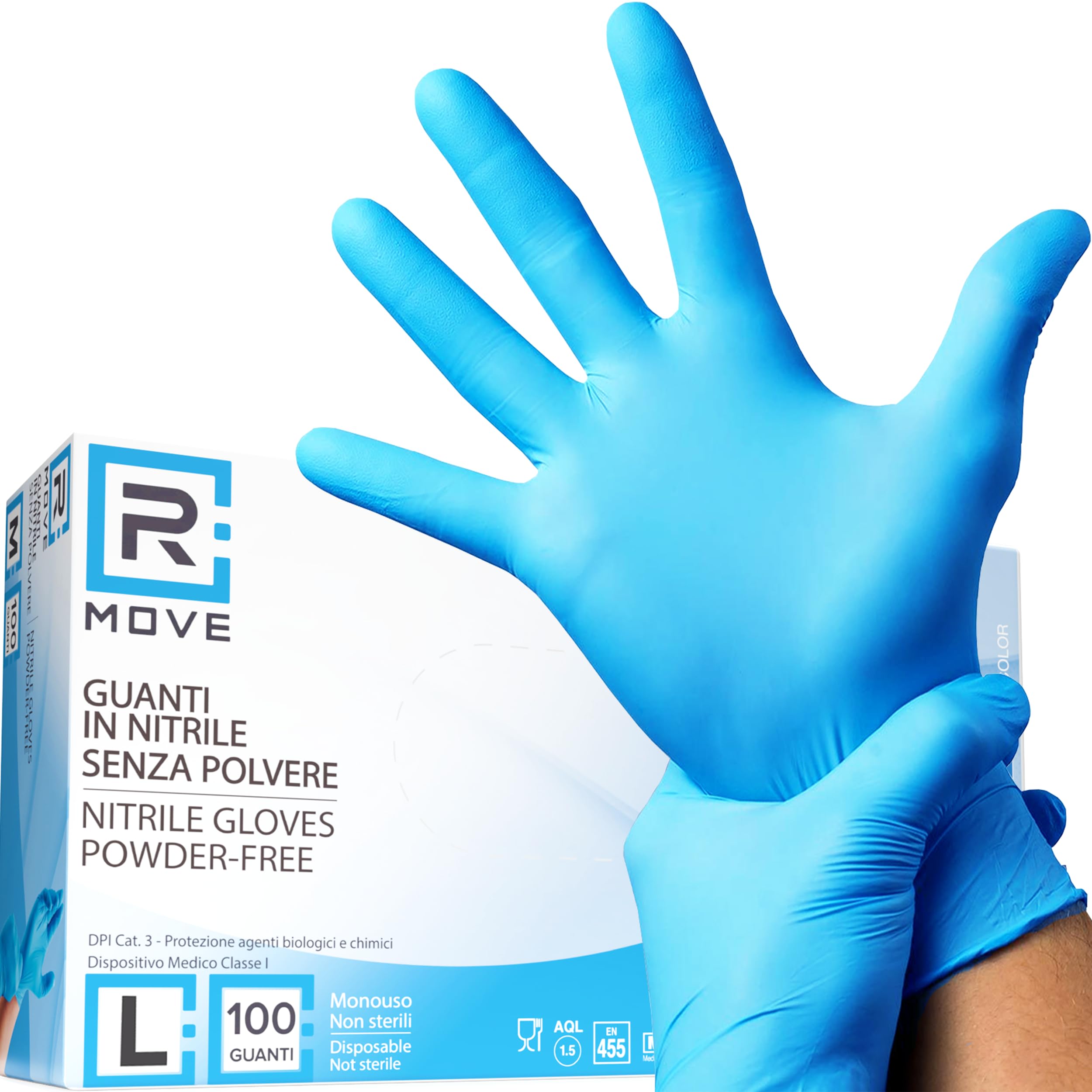 Guanti In Nitrile Senza Lattice | 100 Pezzi Monouso - Taglia XL | Ipoallergenici E Certificati CE | Per Alimenti E Medico - Foto 3