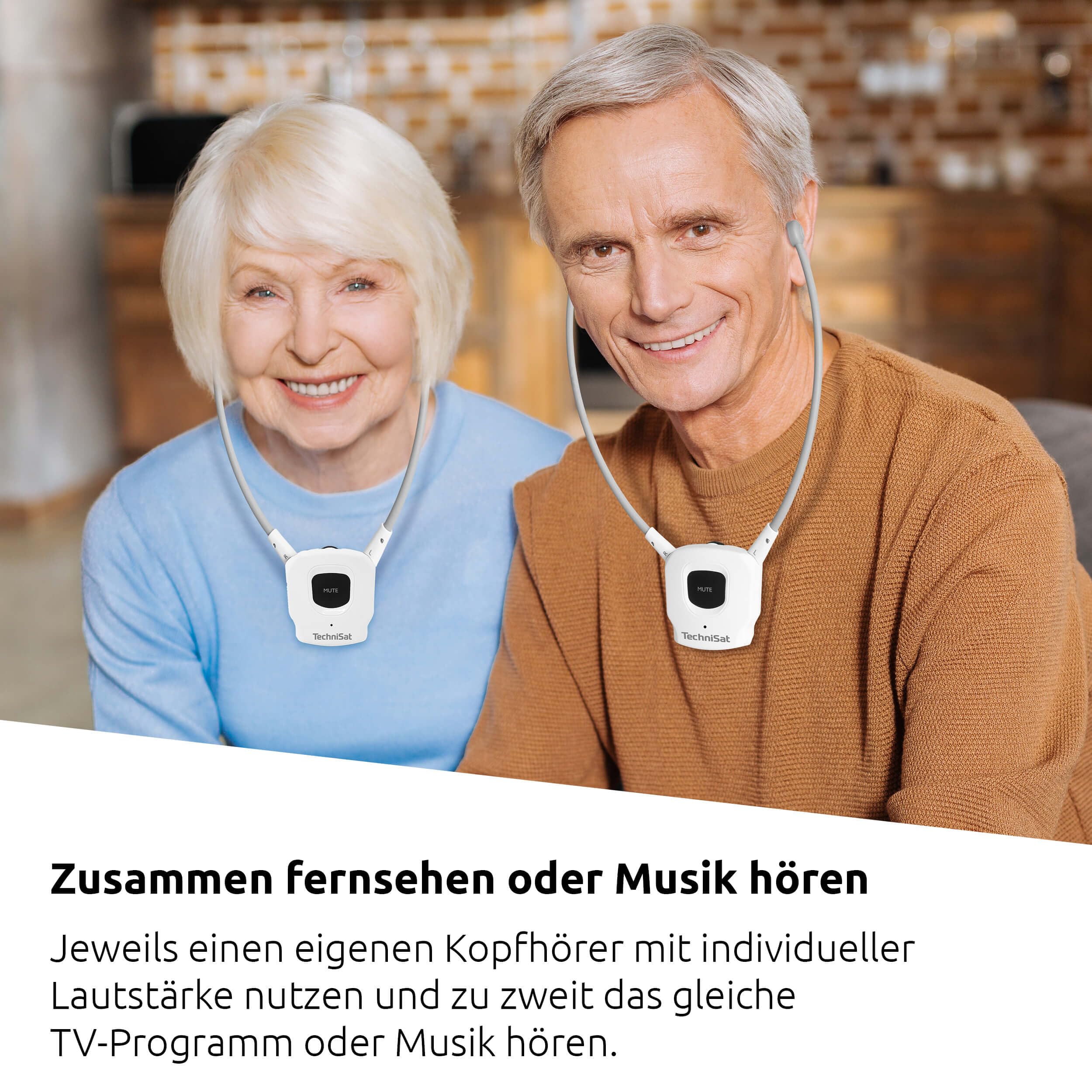 TechniSat STEREOMAN ISI 3 – Cuffie (secondo auricolare, senza fili stereo con batteria, senza trasmettitore, solo compatibile con STEREOMAN ISI 3) bianco