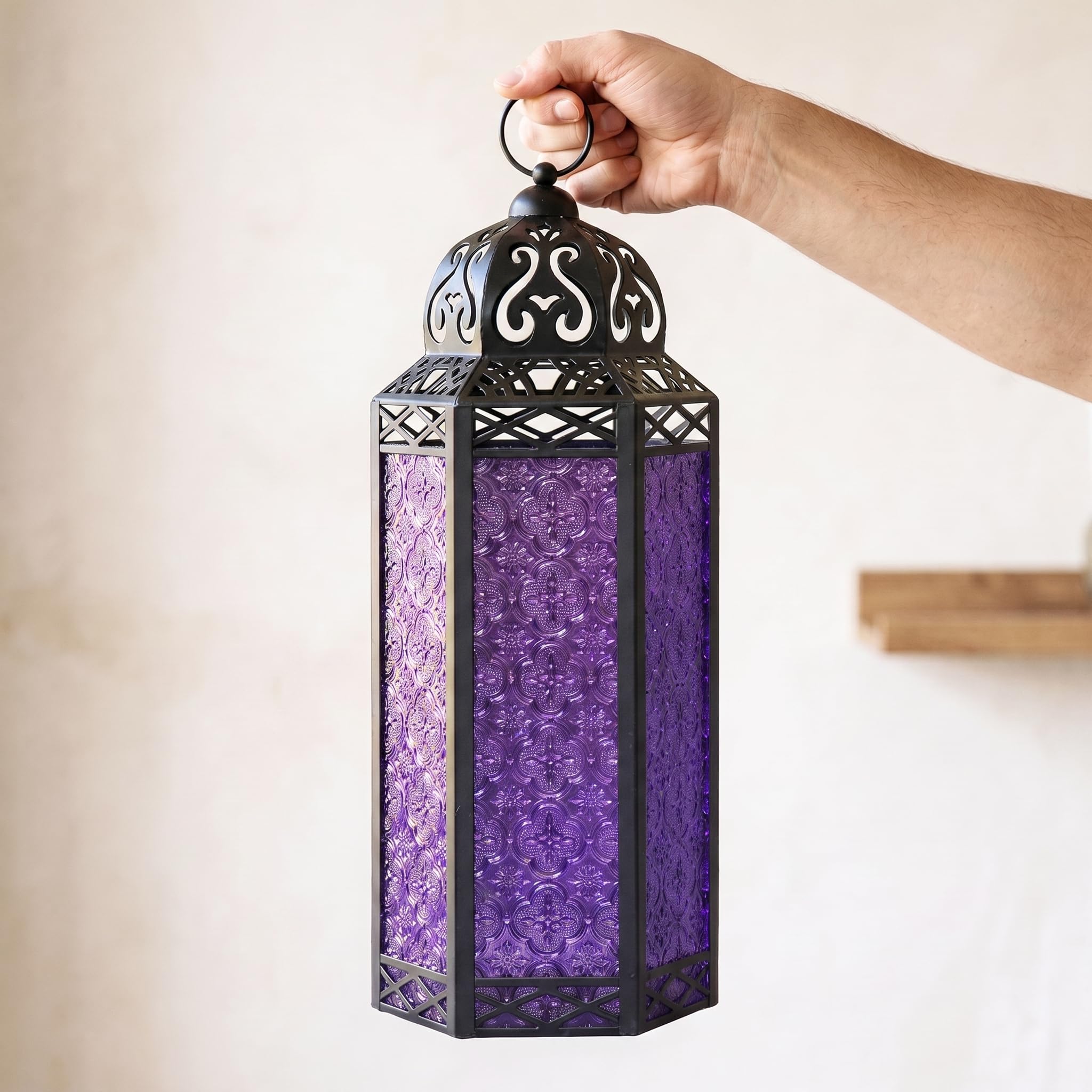 Vela Lanterns Portacandele decorativo marocchino, extra large, viola