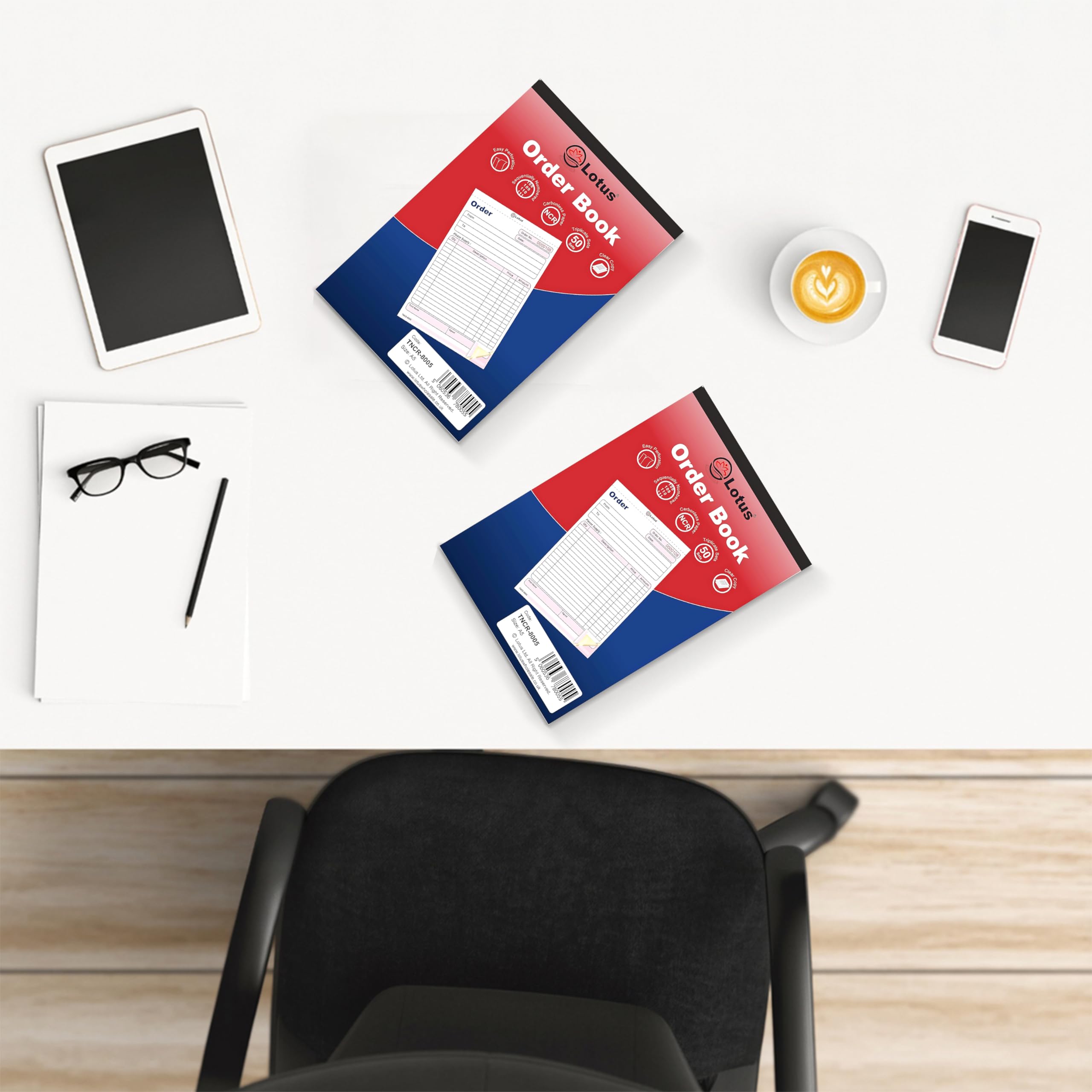 TNCR-8005 Carnet de commandes tripli en 3 parties A5 (143 x 210 mm)