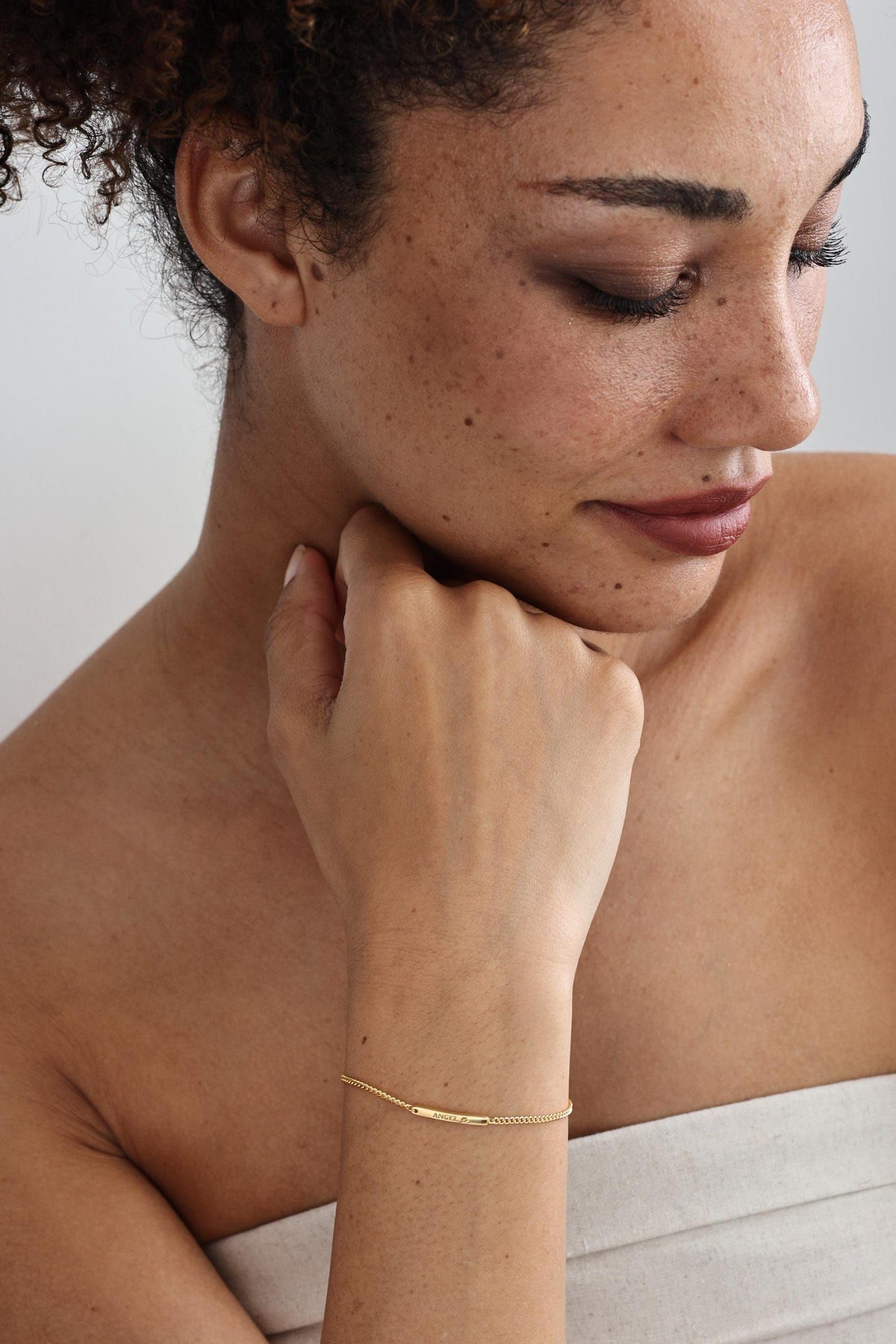 Personalizado familia flor de nacimiento barra Pulsera con la cadena de la corte plata de ley 925 delicado Pulsera de la joyería miniatura Cumpleaños Día de la madre