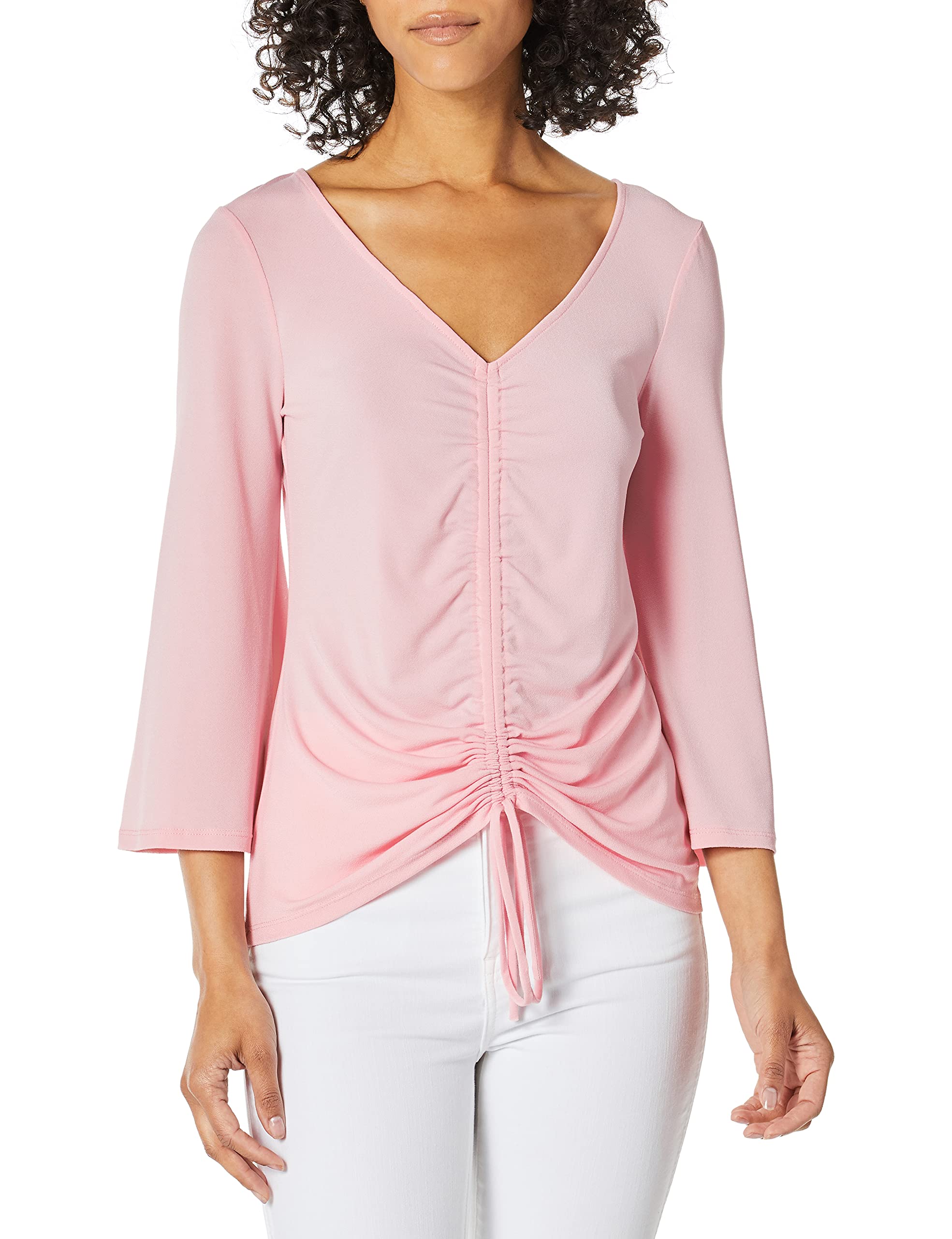 ECI New YorkWomen's V-Neck Front Rouched Top