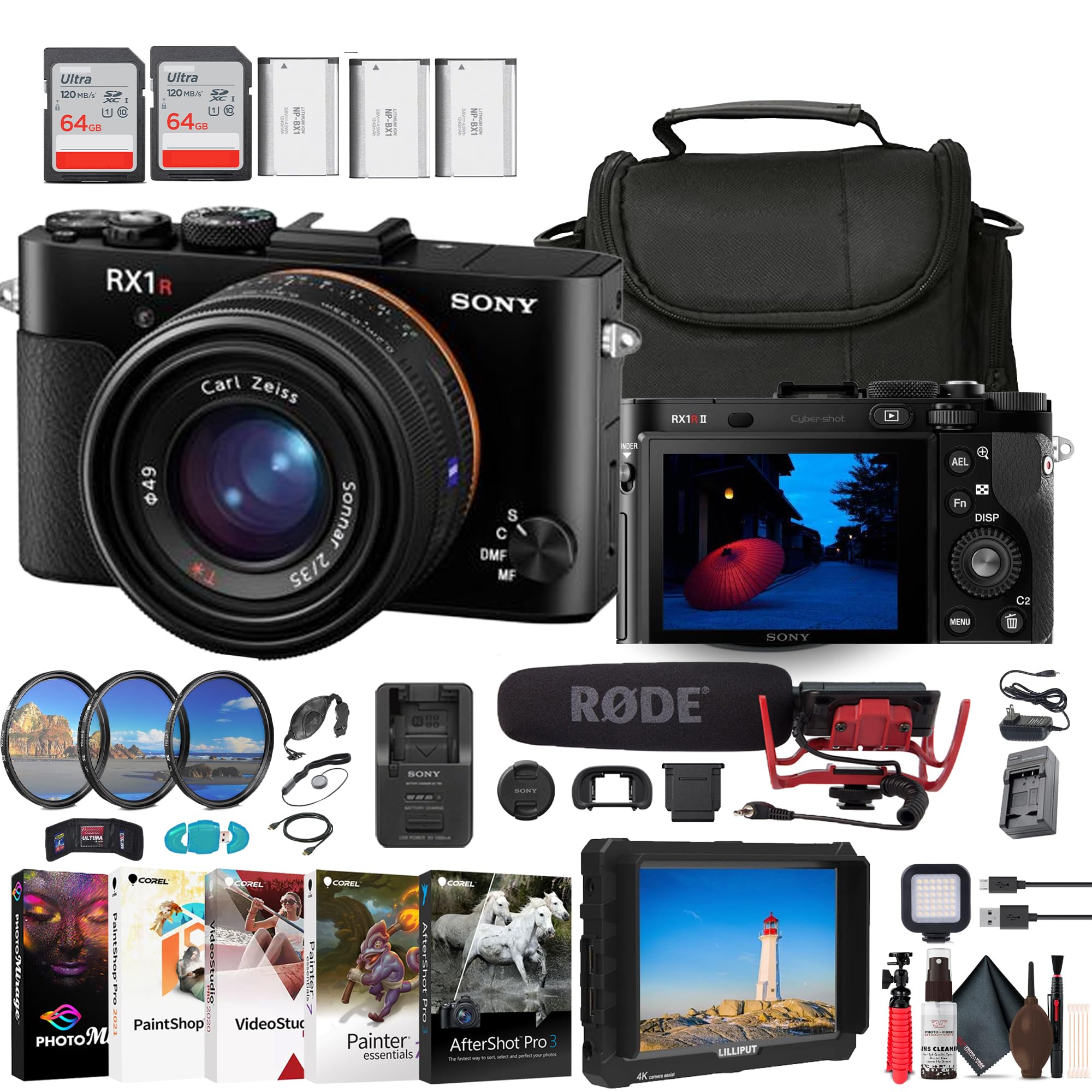 Sony Cyber-Shot DSC-RX1R II Digital Camera & Monitor & Battery Bundle