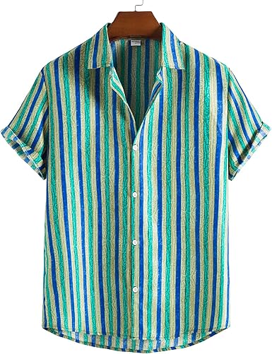 Herren Kurzarmhemd Gestreift - Schmale Passform Mit Brusttasche Für Business & Freizeit