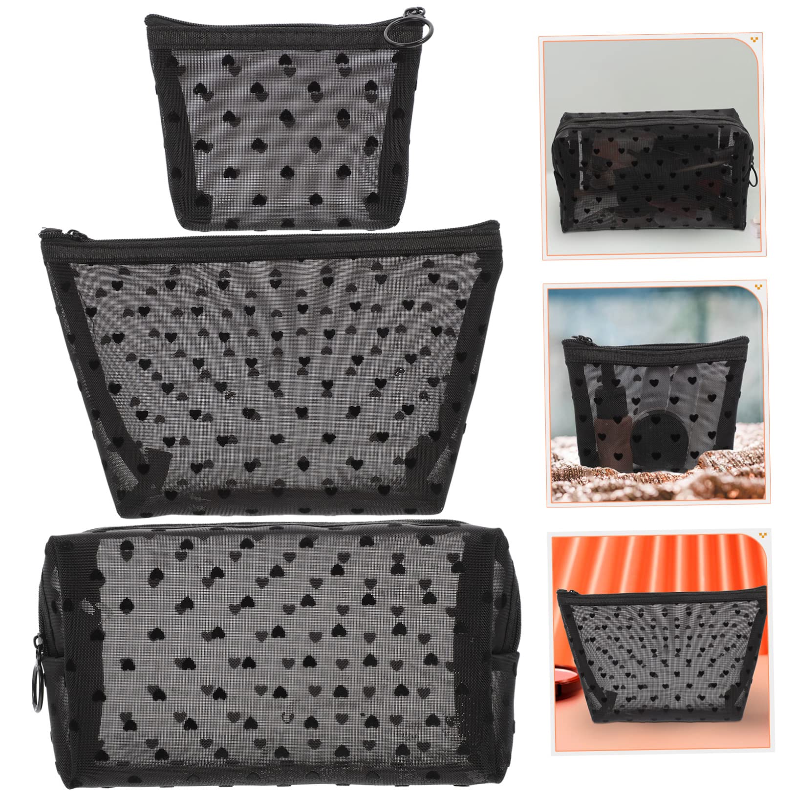 FRCOLOR 9pezzi Borsa Cosmetici Da Viaggio Borsa Trasparente Per Makeup e Toiletries Design Leggero e Resistente Con Chiusura Cerniera e Capacità Perfetta Per La Della e Accessori Da