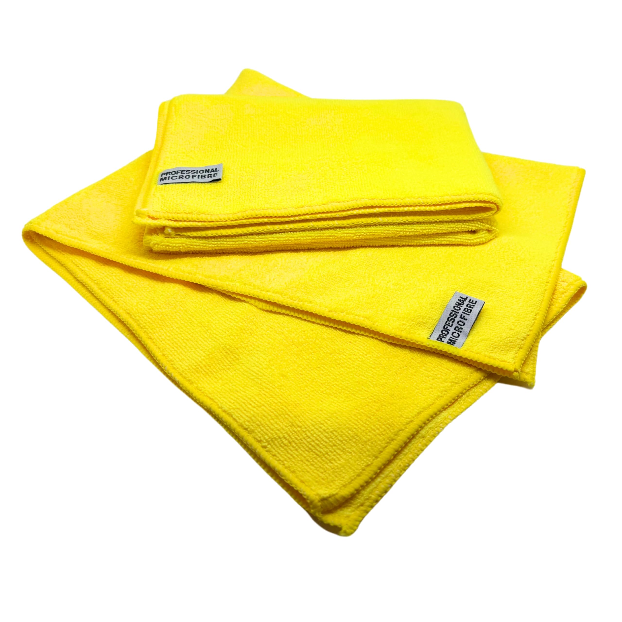 Tek Automotive Yellow Giant 50X70cm 360Gsm Car Microfibre Cloths – Twin Pack Heavy Duty Detailing & Polishing