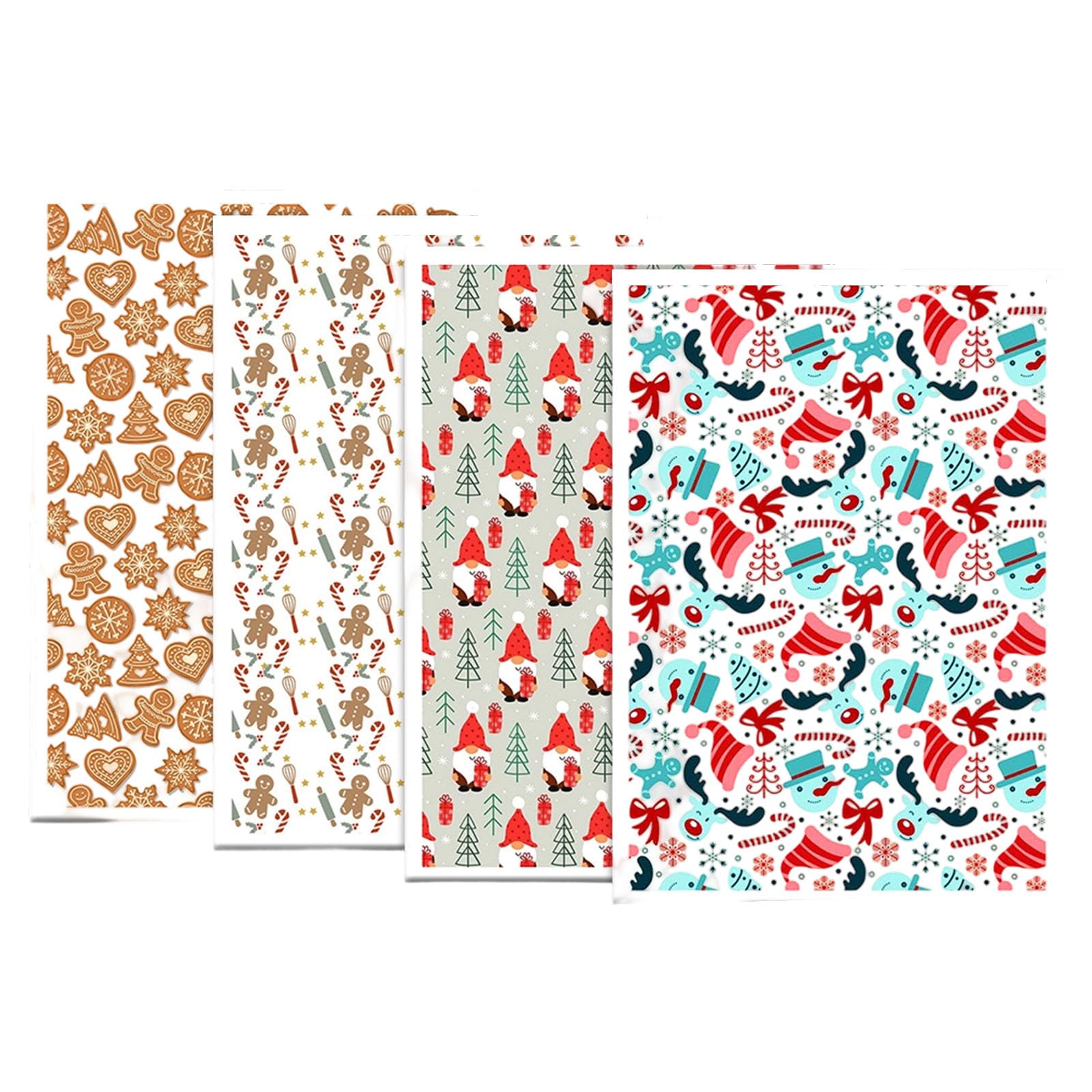 Tsophreniq 4PCS Christmas Transfer Paper 95x138mm for Clay Earring Necklace Making Water Soluble Paper Clay Transfer Sheets Cold Sticker for Craft