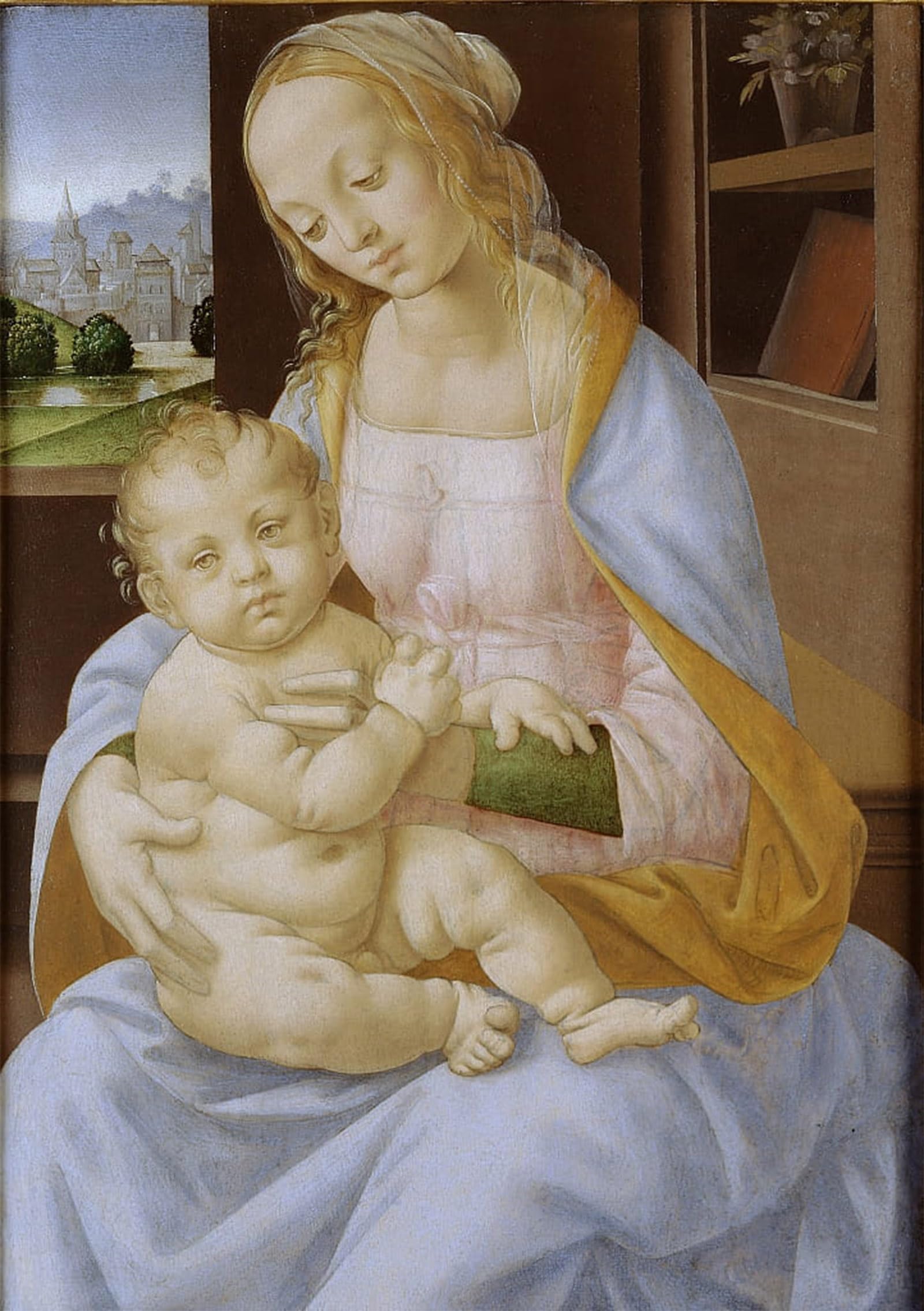 SERENDIPITP Retro Picture Poster Wall Art Pictures Painting the Virgin and Child by Lorenzo Di Credi Wall Art Canvas Print for Wall Decor 60x90cm