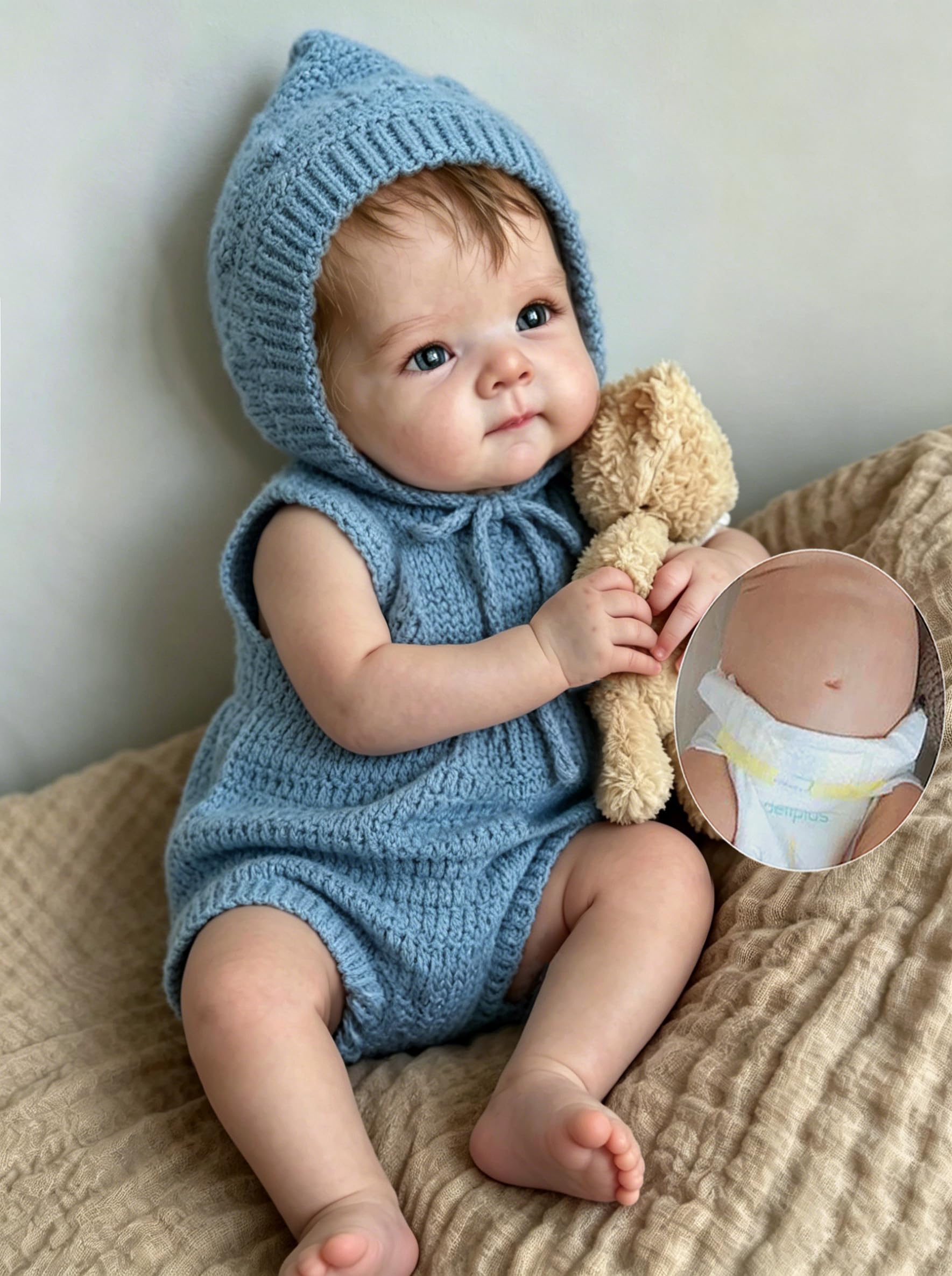Zero Pam Muñecas Bebe Reborn Niña, Reborn Cuerpo Complet,48CM Muñeca Bebe Re Born Realista, Bébé Reborñ Cuerpo Completo con Accesorios