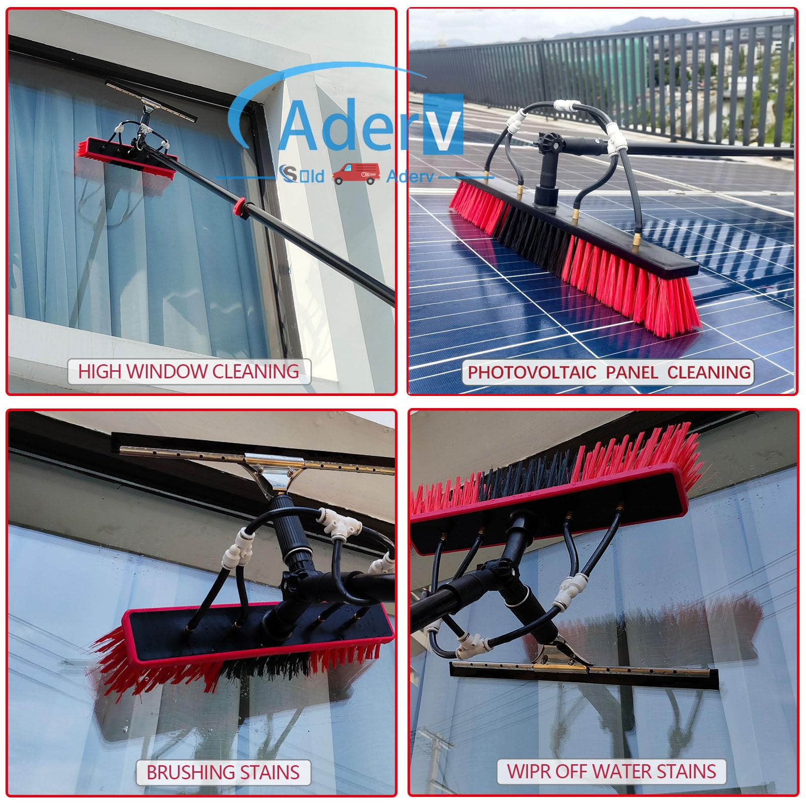 Teles - Cepillo de techo con kit de limpieza de paneles solares, perfecto para exteriores y exteriores, herramienta eficiente de mantenimiento de paneles solares para propietarios de viviendas