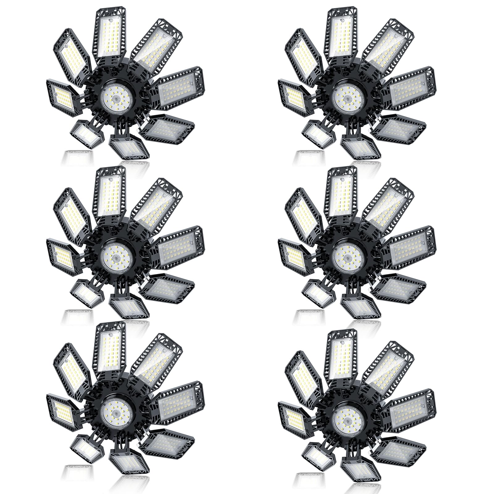 LED Garage Lights Garage Light - 240W 24000LM Garage Lights Ceiling LED 6500K LED Garage Ceiling Lights with 8+1 Deformable Panels Support E26/E27 for Garage, Workshop, Basement (6)