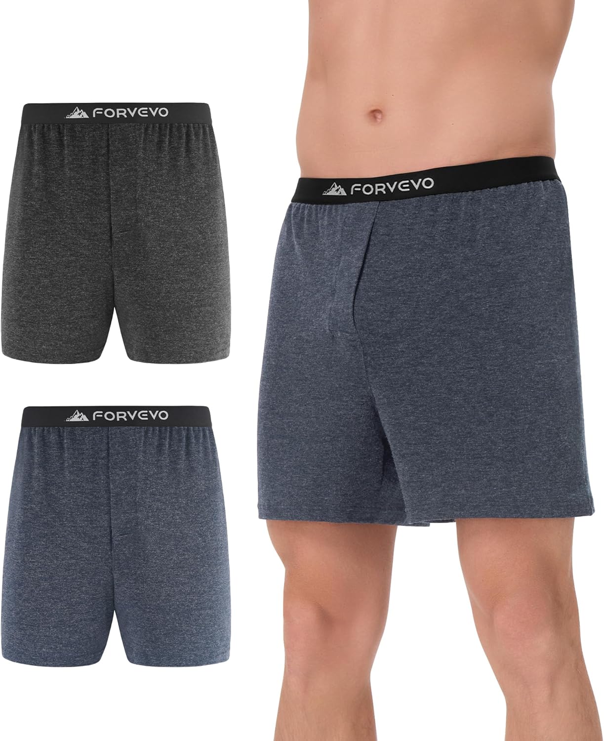 2 Pack Mens Merino Wool Boxer Briefs, Breathable Men's Wool Underwear, Comfortable Long leg Stink Free Tagless Boxers