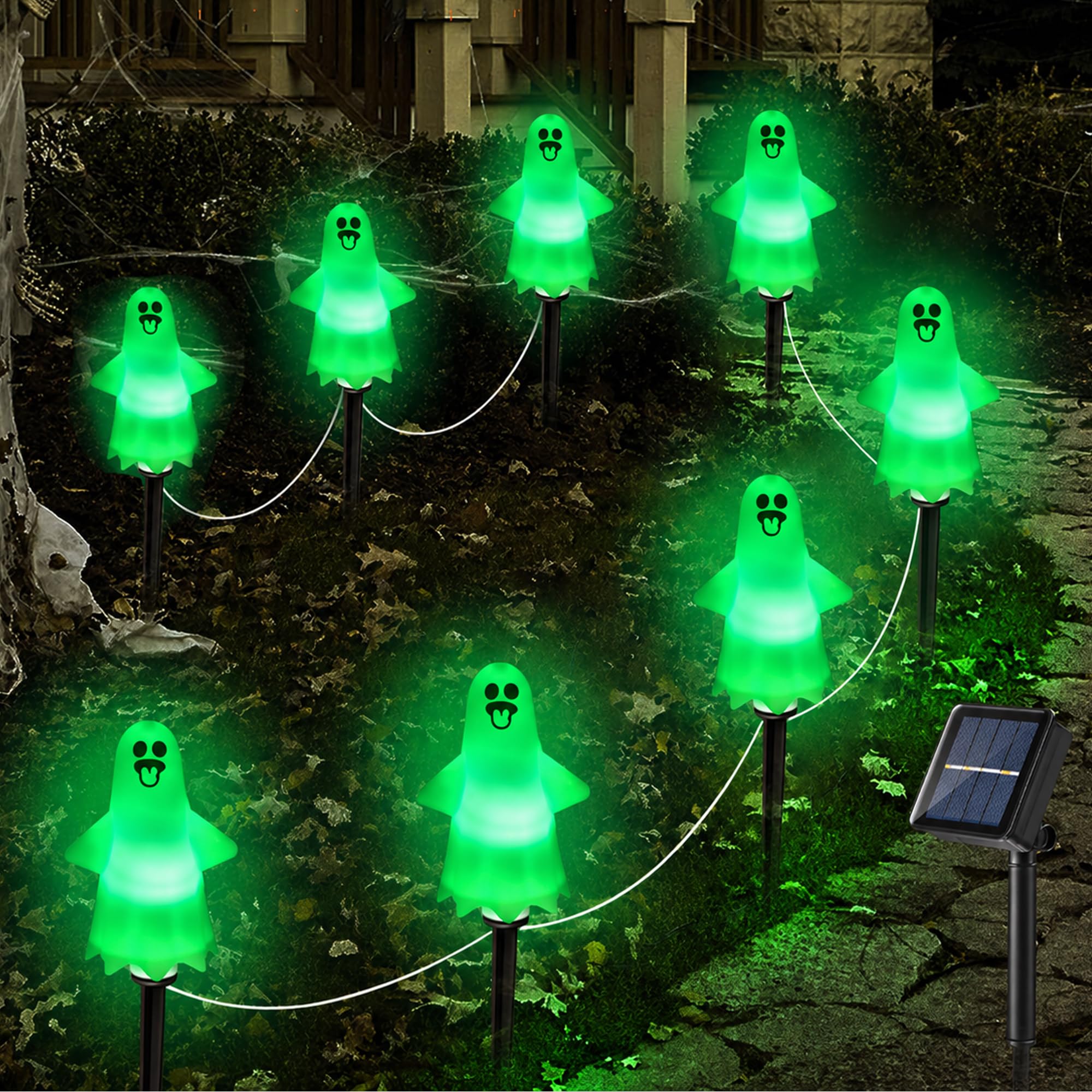 Halloween Ghost-Shaped Solar Pathway Lights for Party Decor