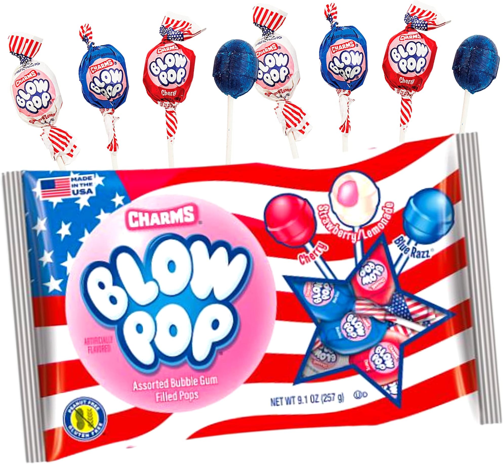 Patriotic USA Charms Blow Pops: 14-Piece Bag