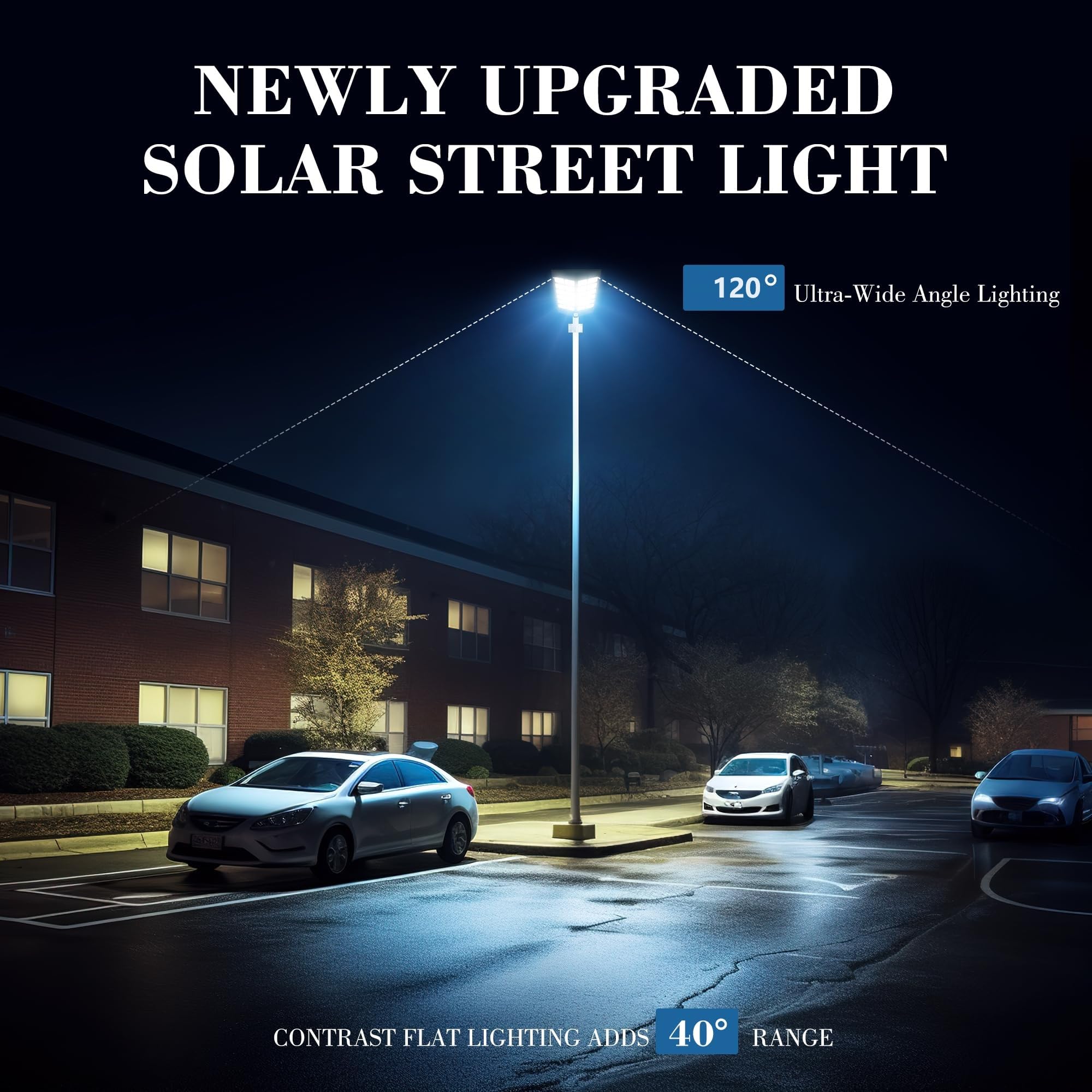 Lenlun 800W Solar Street Lights Outdoor Waterproof, 80000LM Solar Security Lights Dusk to Dawn Motion Sensor Light Lamp for Garage, Patio, Parking Lot, Wall, Playground