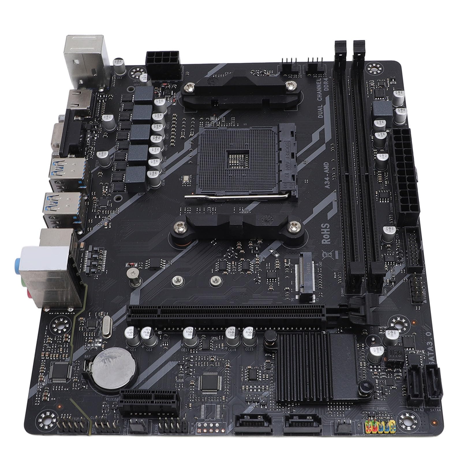 Placa Base B450, Memoria DDR4 de 2 Canales, PCIe Gen X16, Serial ATA 3.0, NGFF/NVME M.2, HDMI, VGA Interface Computer Footboard
