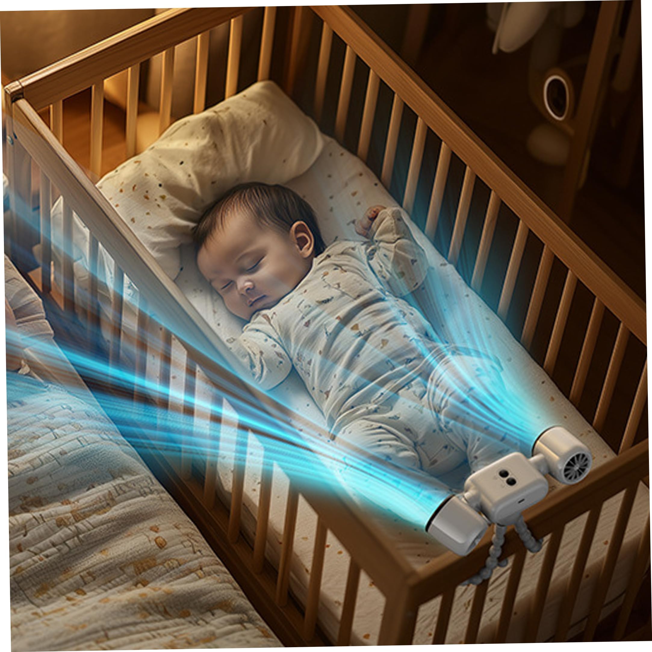 Ventilatori da scrivania, Ventilatore per Passeggino, Doppia Testa Ricaricabile, Bianco, 3 velocità | Design flessibile con clip, sicuro per i più piccoli, ideale per passeggini e viaggi in auto