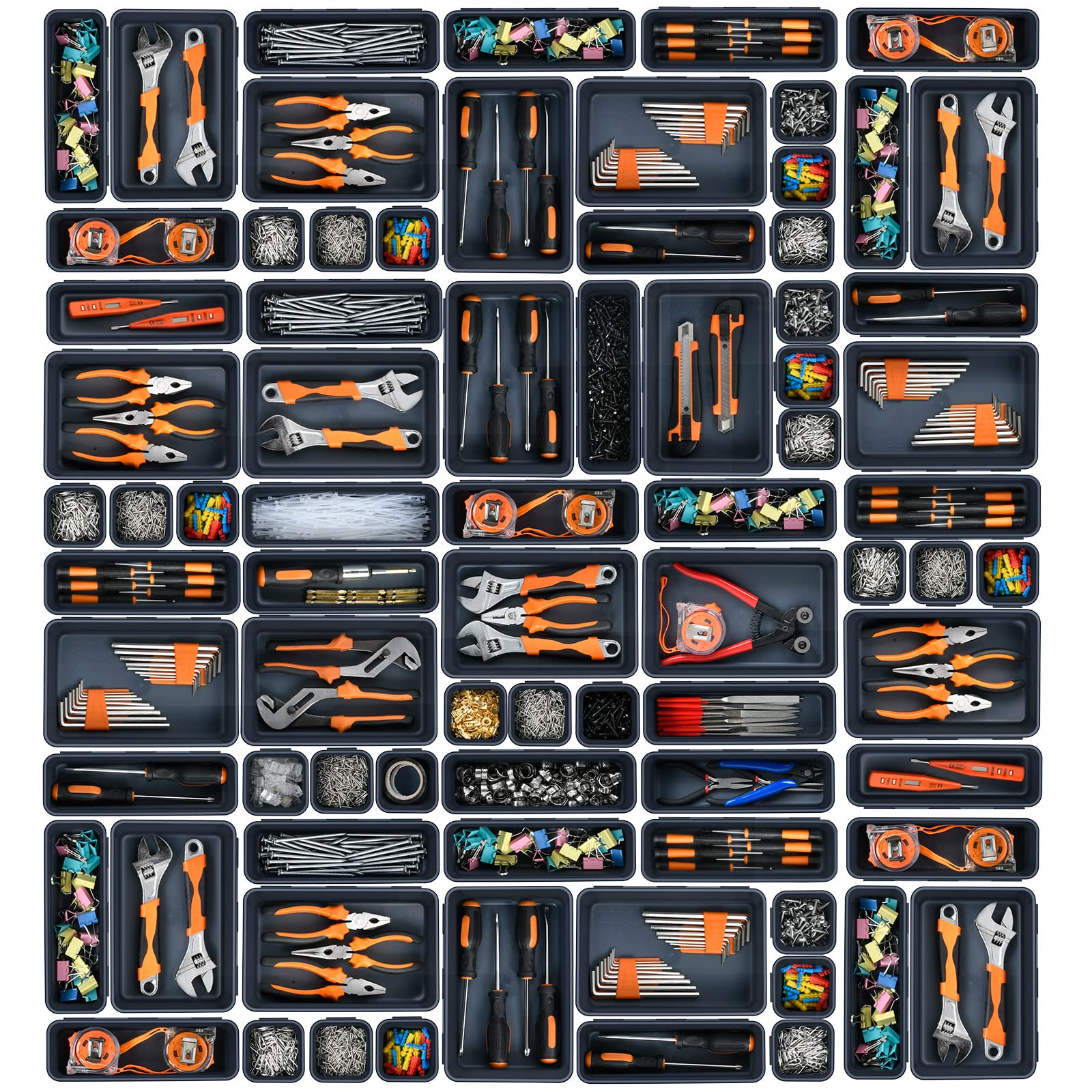 A-LUGEI������】 Tool Box Organizer and Storage, �More Large-Size】 Tool Tray Divider, Toolbox Accessories, Tool Box Drawer Organizer Rolling Tool Chest Cart Cabinet Workbench Small Hardware Parts