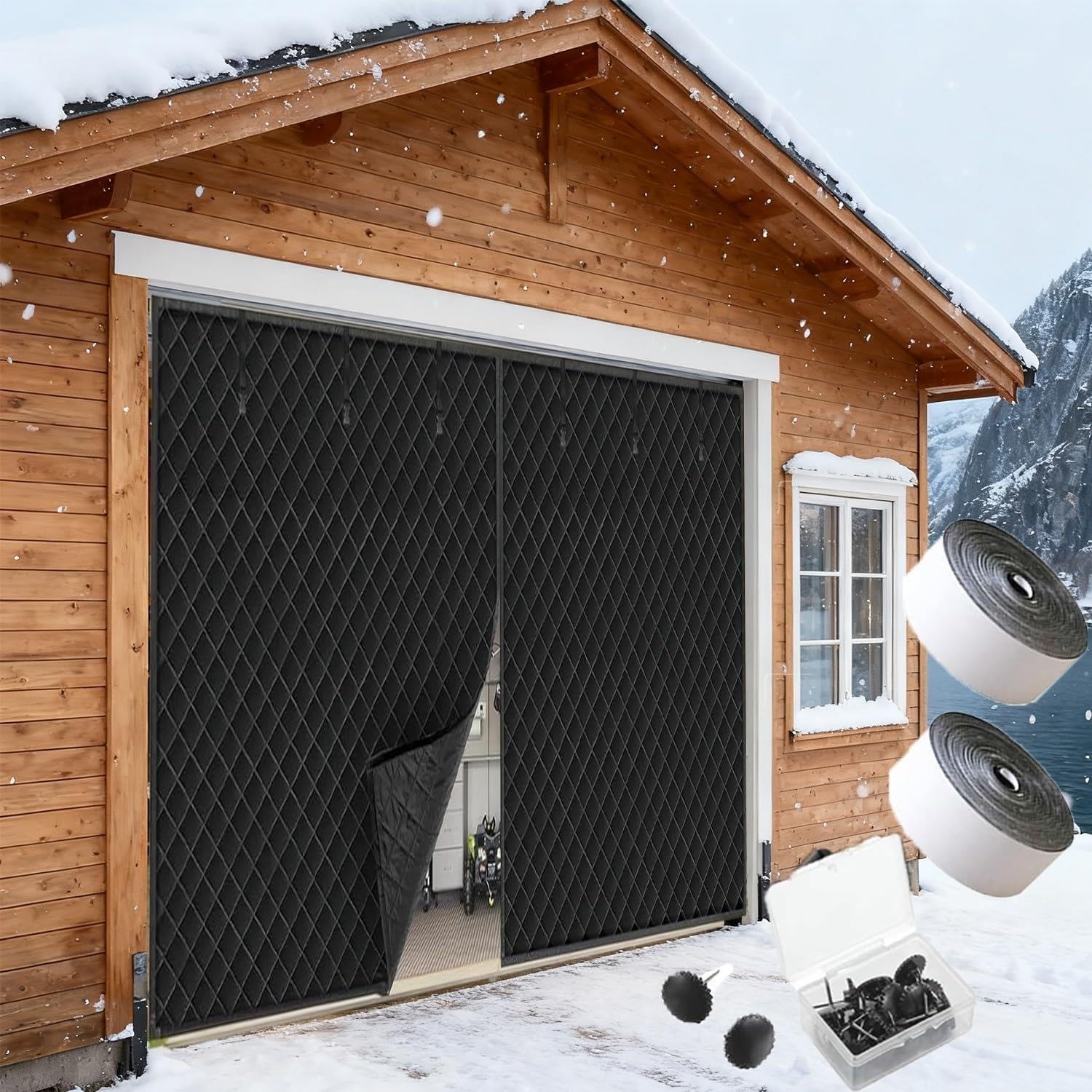 Tenda for porta del garage con Windproof isolamento termico magnetico