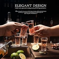 Vista 5 de Paquete de 6 vasos de chupito a granel con base pesada de 2 onzas pequeñas vasos de chupito para vodka, whisky, tequila, expreso, juego de licor