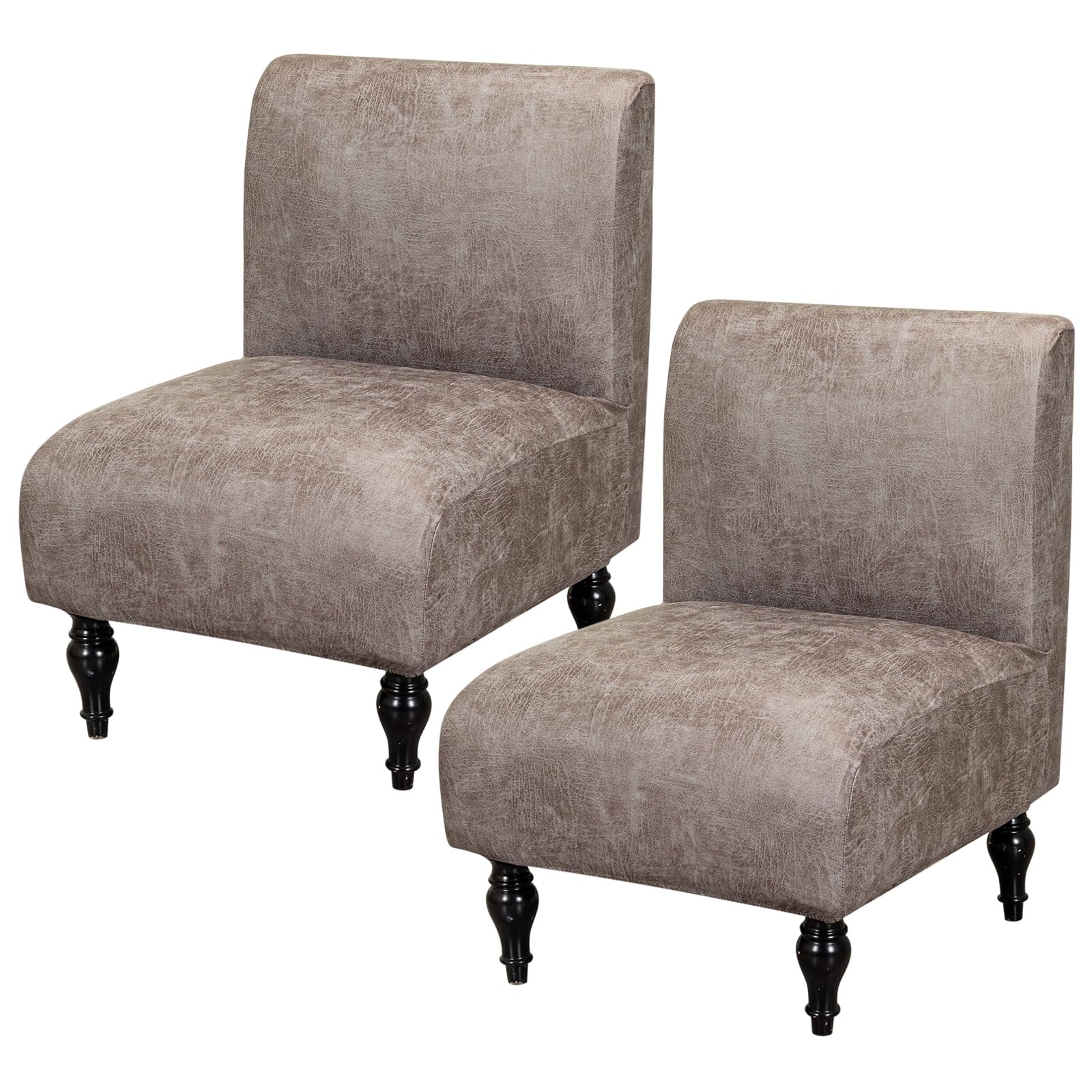 FUANGUI Armless Accent Chair Cover Slipcover, Stretch Spandex Chair Covers for Living Room Removable Washable for Armless Chair Furniture Protector