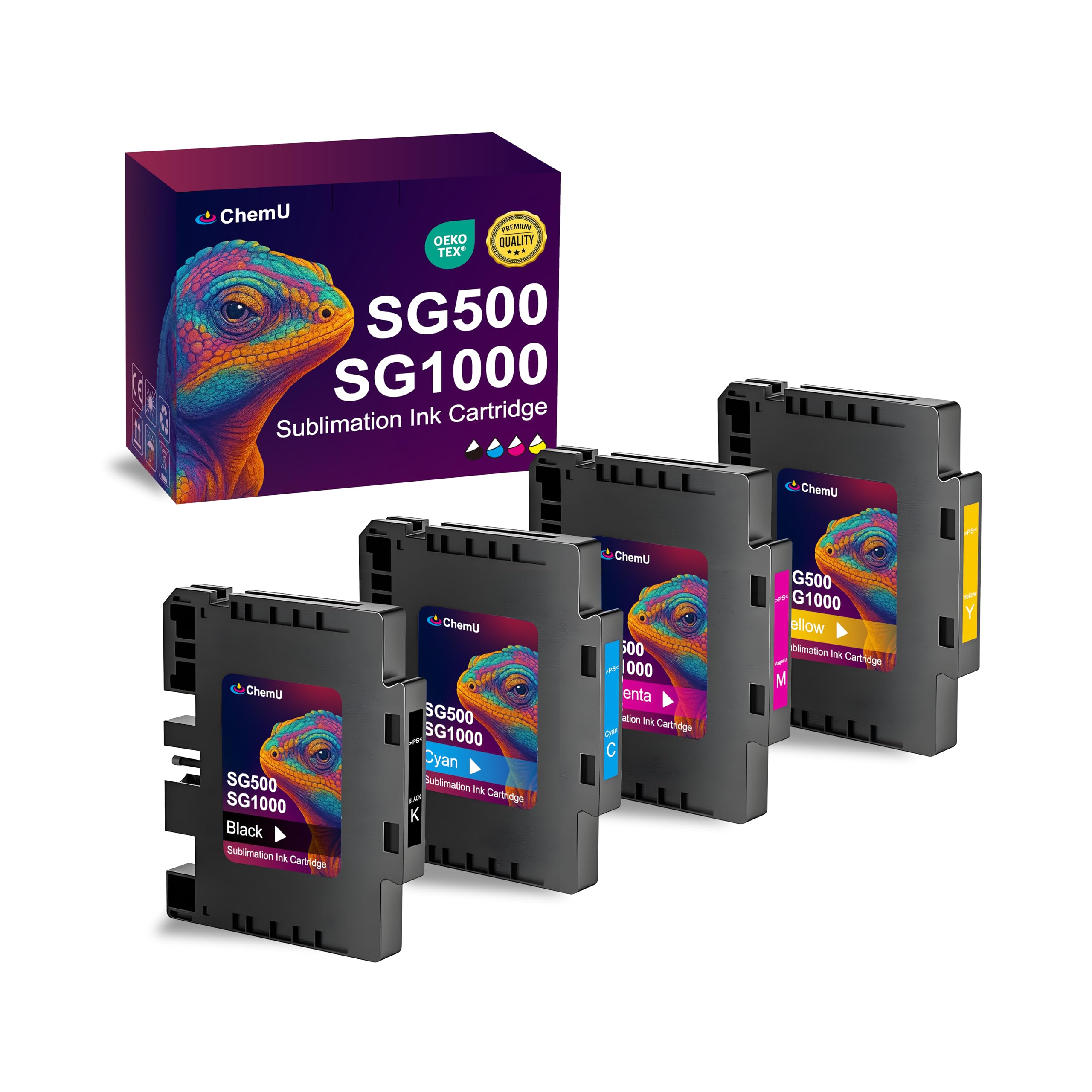 3.0.9 SG500 SG1000 Sublimation Ink Cartridges Compatible with Sawgrass SG500 SG1000 Printer, Versions,No AB Serial Number,High-Viscosity Gel Ink for Vibrant, Crisp Prints(Prior Versions only)