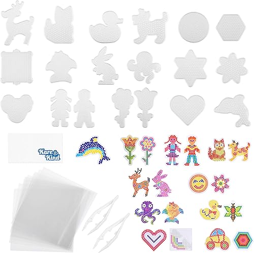 Kare & Kind - Juego de 19 unidades, incluye plantillas de tarjetas de colores, papel de planchado reutilizable y pinzas, para niños, manualidades, disponible en Yaxa Colombia